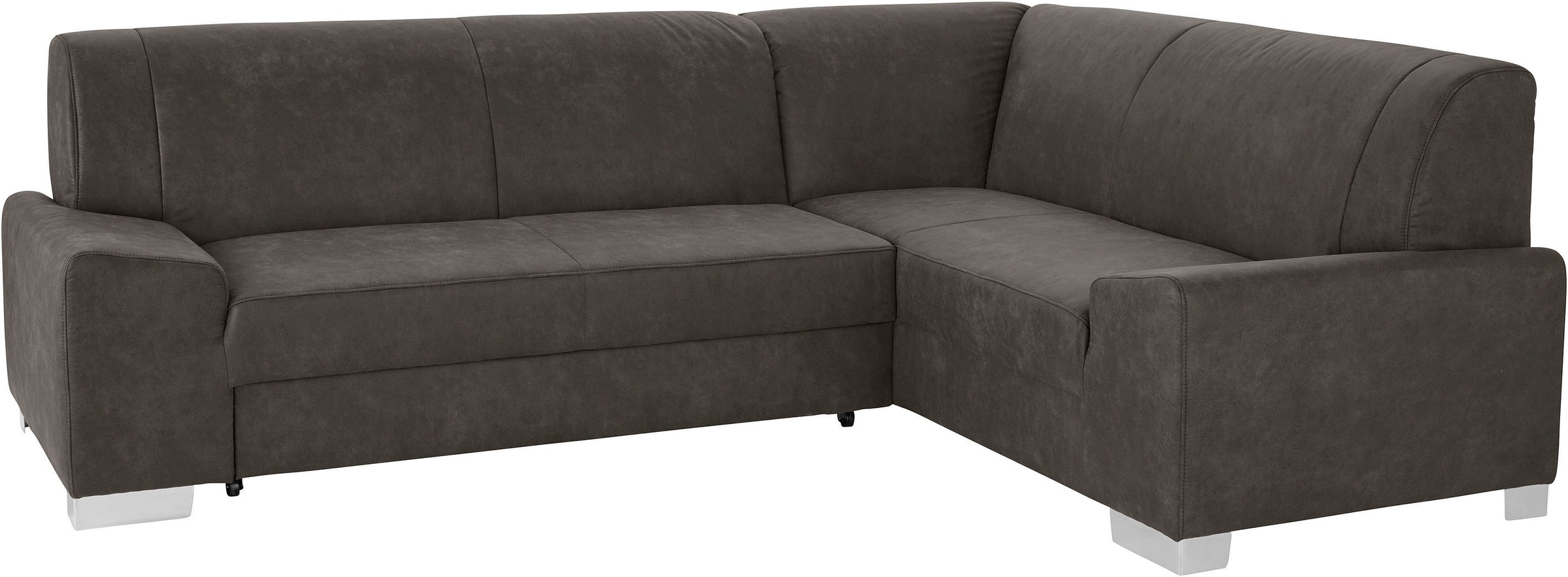 DOMO collection Ecksofa »Anzio in kubischer Formensprache, flache Armlehnen, L-Form«, Wahlweise mit Bettfunktion und Federkern für hohen Sitzkomfort