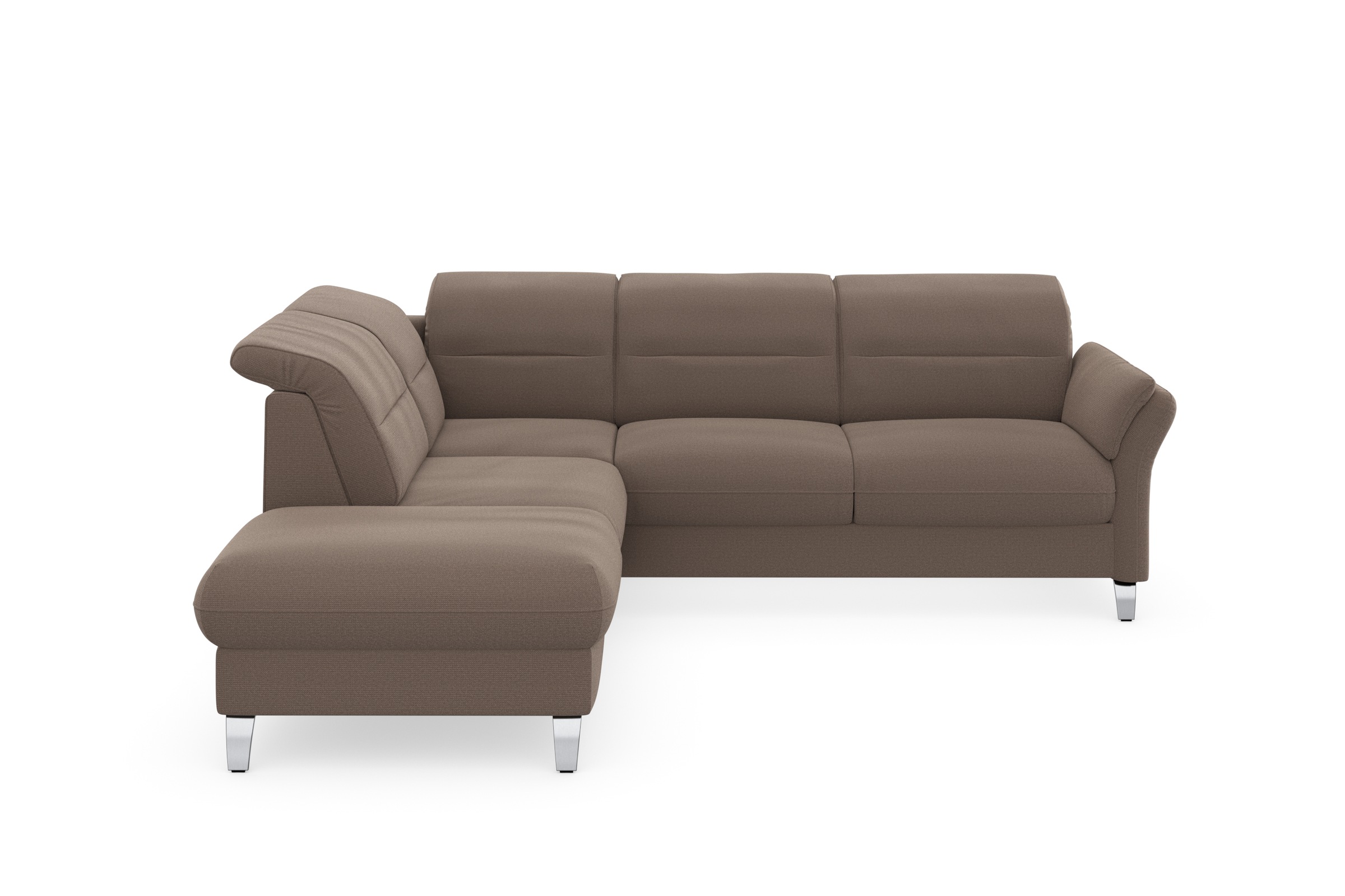 sit&more Ecksofa »Grenoble L-Form mit Federkern«, wahlweise mit Bettfunktion, Bettkasten, Arm- und Kopfteilverstellung