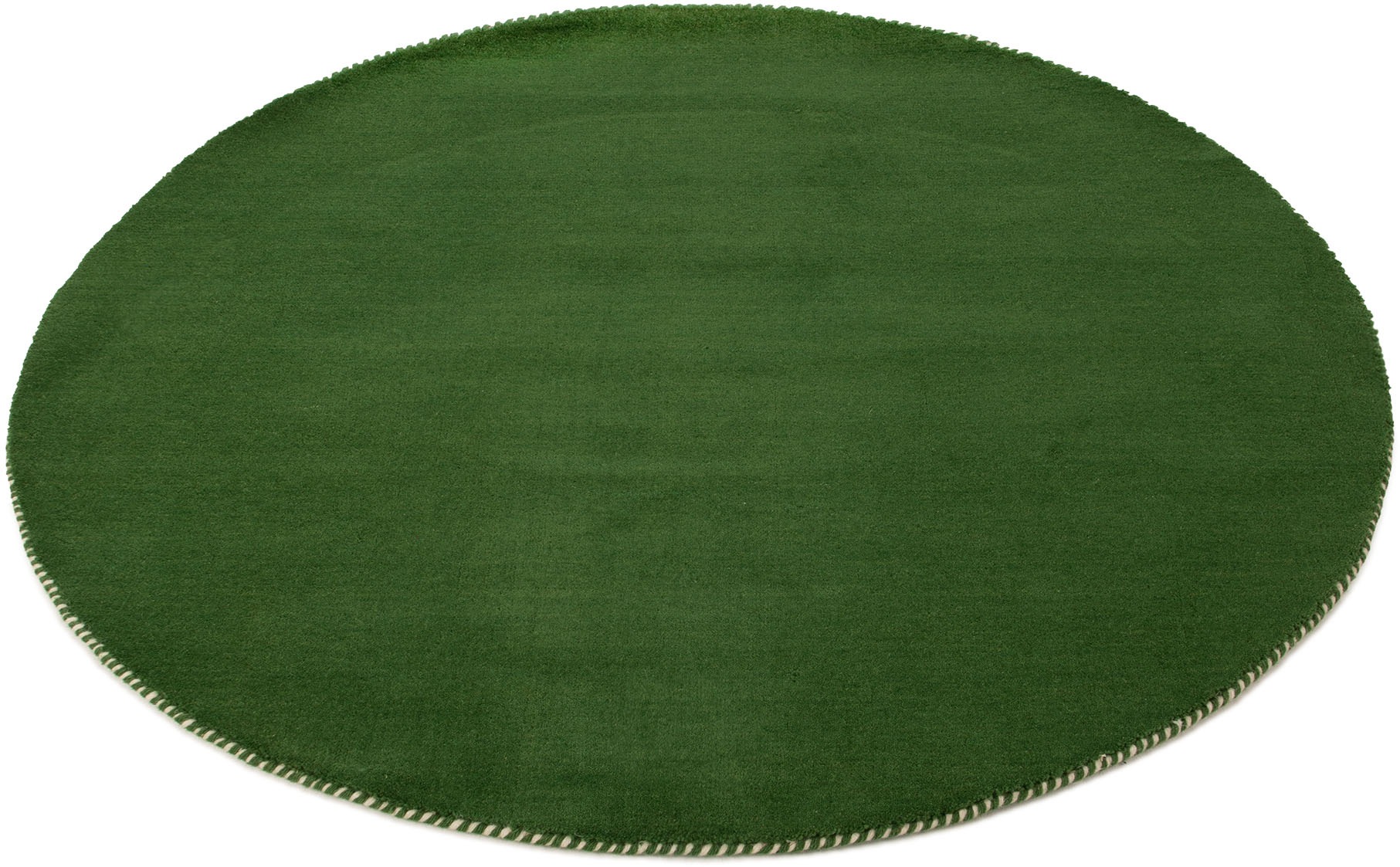 carpetfine Wollteppich »Gabbeh Lola Uni«, rund, 14 mm Höhe, mit natürlichem Pflanzenmaterial von Hand gewebt, auch als Läufer