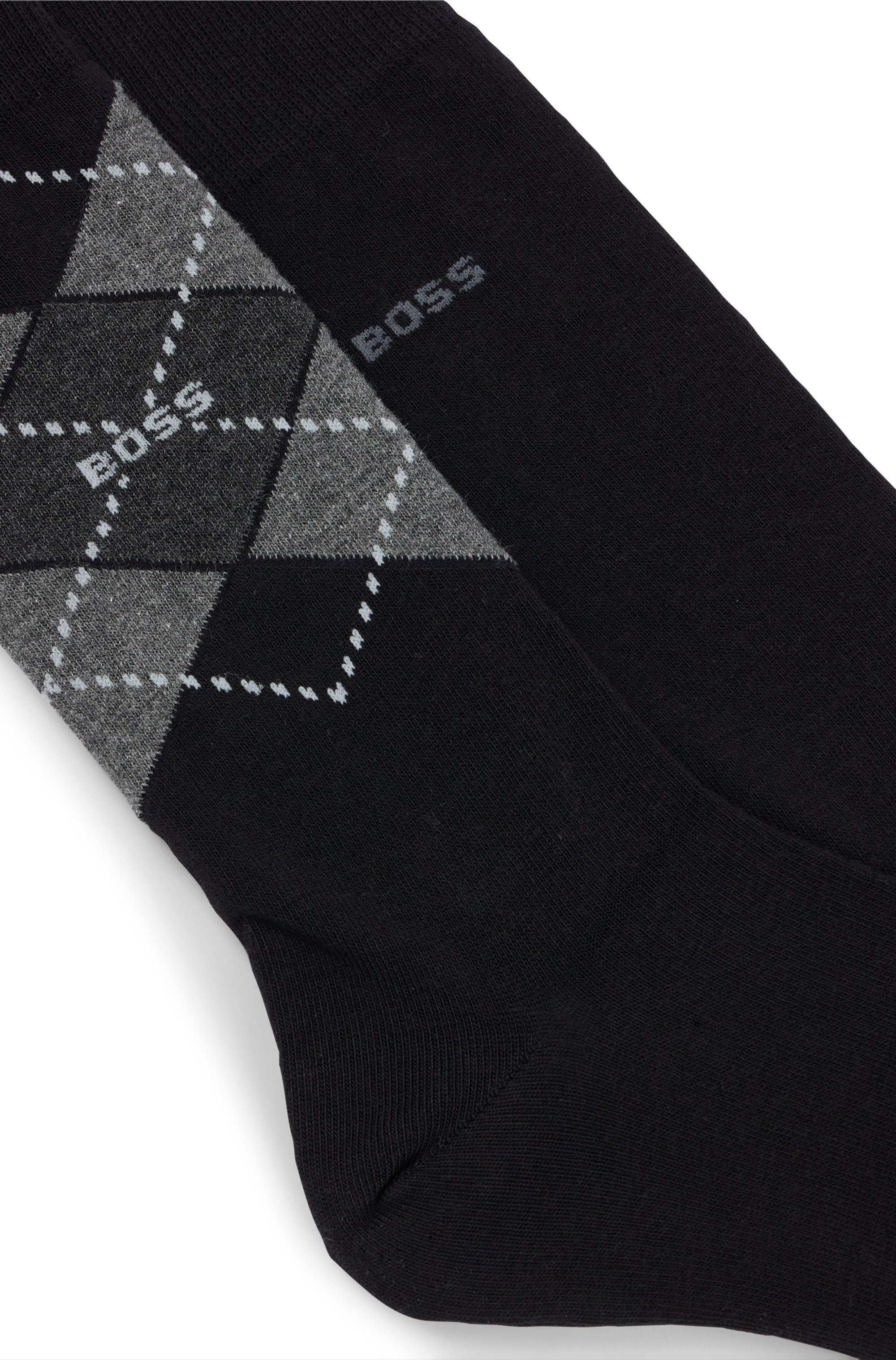 BOSS Socken »2P RS Argyle CC« Packung, 2er Pack, 2 Paar tlg. mit BOSS Schriftzug