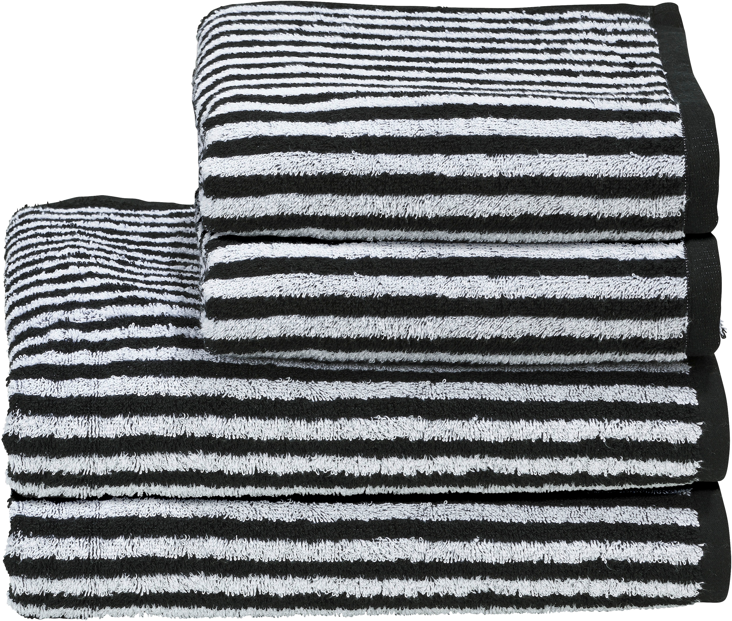 Handtuch Set »Daily Shapes Stripes«, (Set, 4 St., 2 Gästetücher (30x50 cm)-2...
