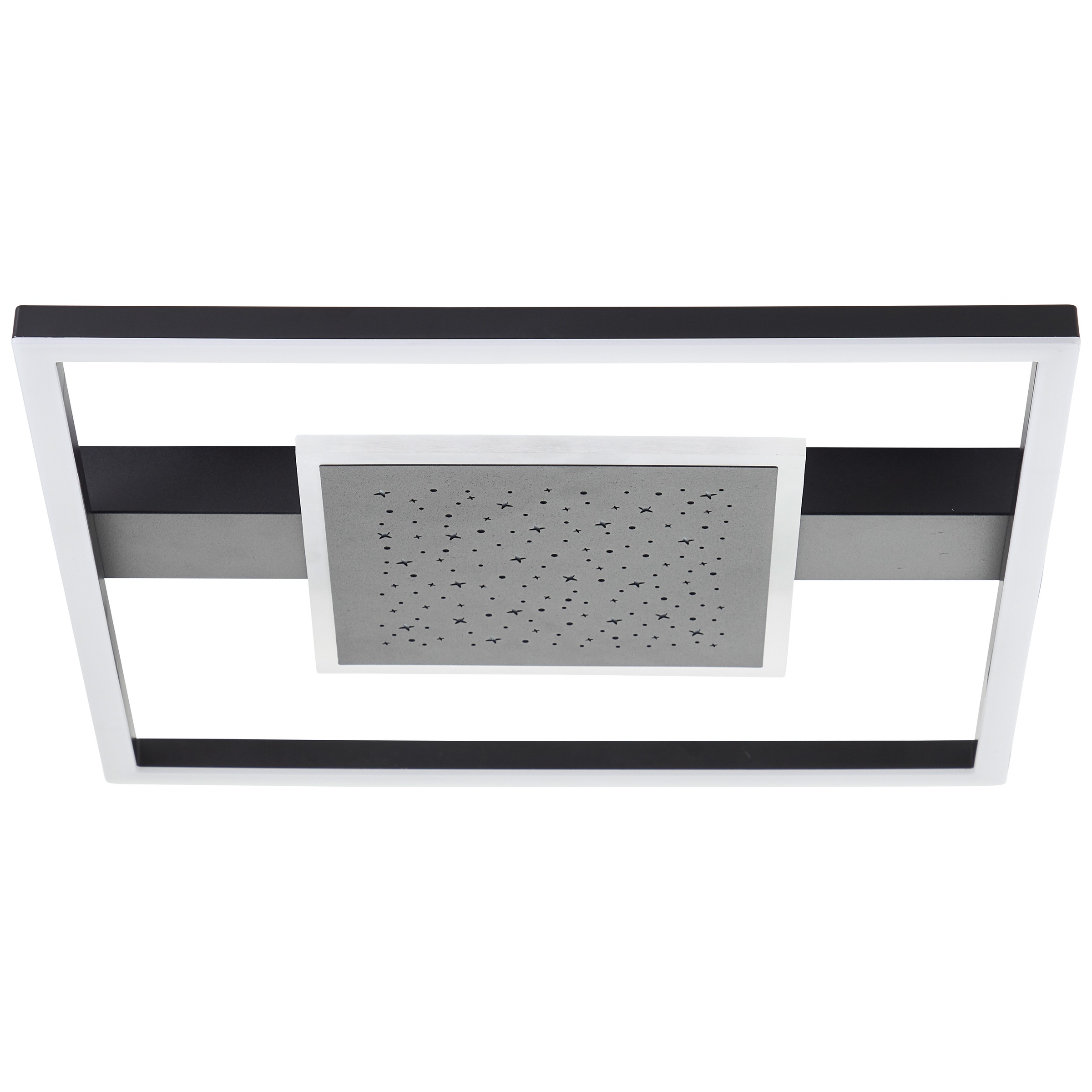BreLight LED Deckenleuchte »Reno« 1 Stk. Warmweiß 37 x 37 cm, 3500 lm, 3000 K, Sternenglanz, schwarz