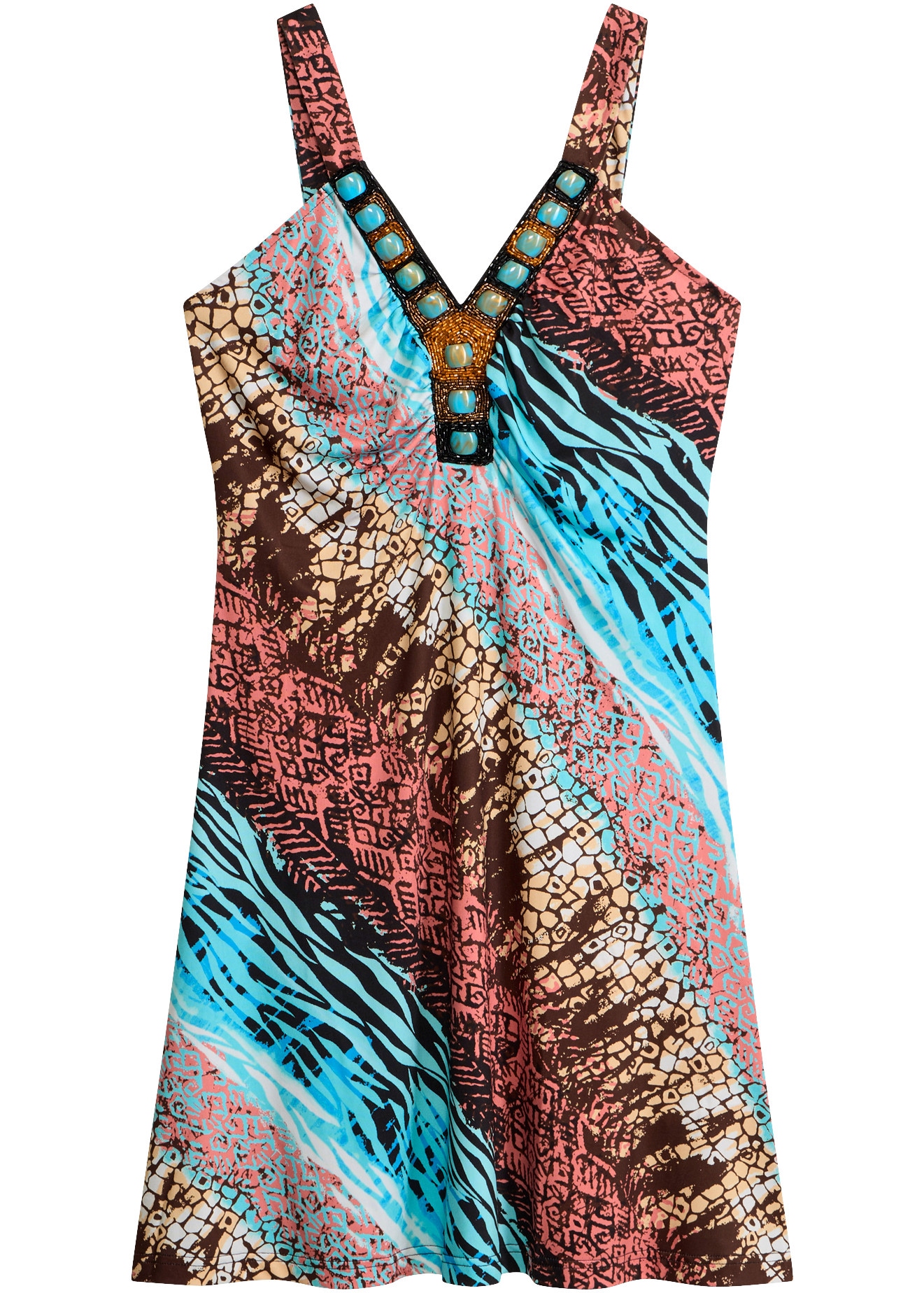 bonprix Shirtkleid »Jerseykleid in A-Linie« für eleganten Look, aus Polyester und Elasthan, A-Linie, ärmellos
