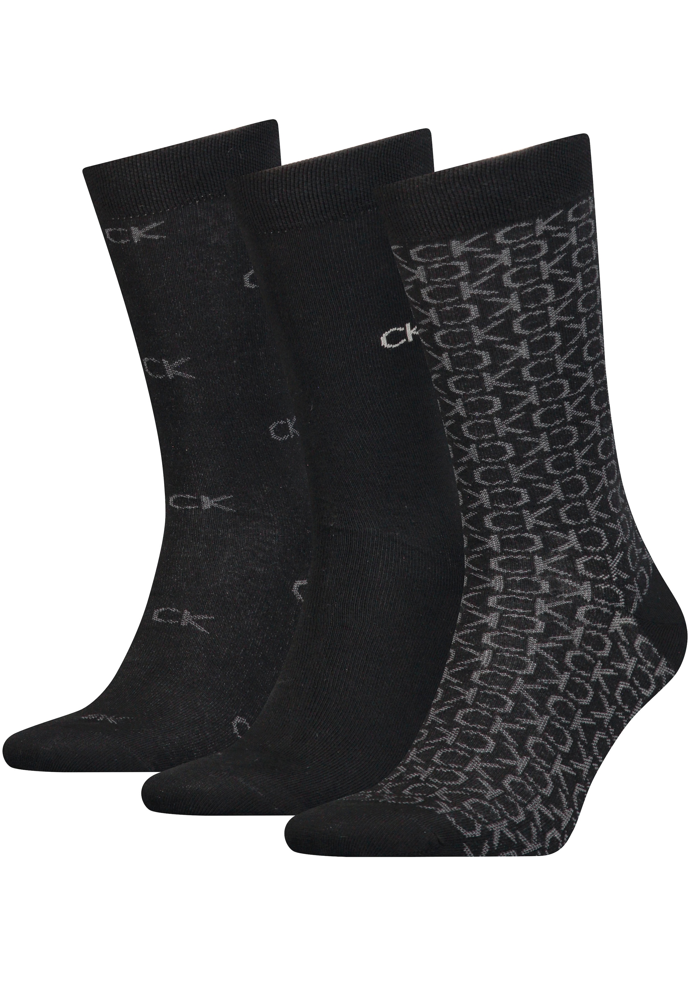 Calvin Klein Socken, (Packung, 3er-Pack), mit verschiedener Musterung