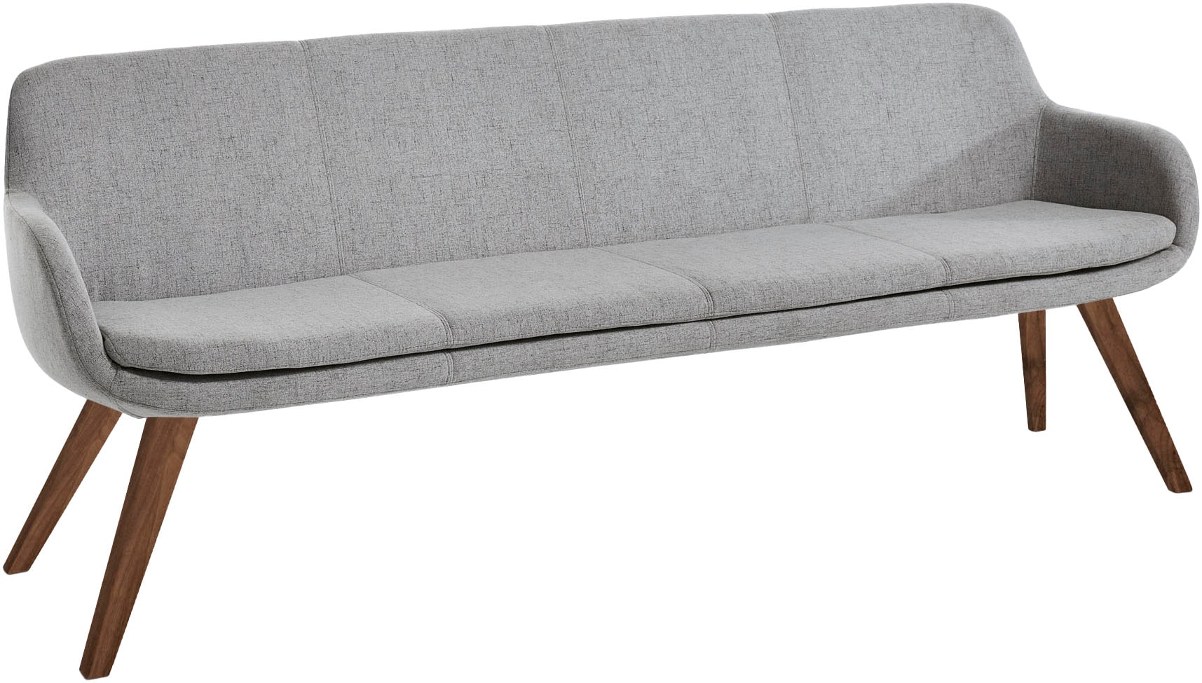 Musterring, Essbank »Tavia« Stativgestell Wildnussbaum massiv geölt, Breite 180, 200 oder 220 cm, silver + Wild-Nussbaum, 100% PES,