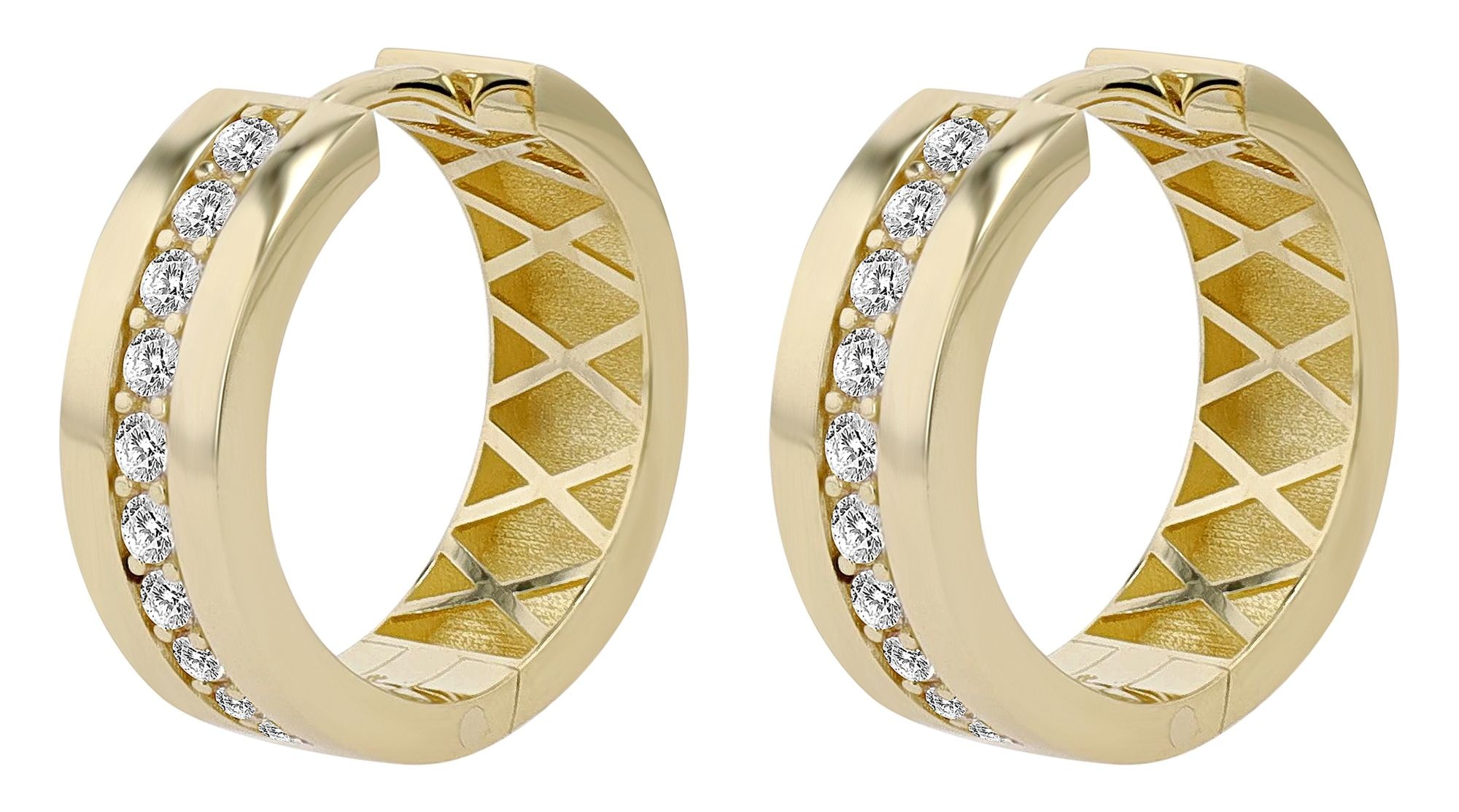 Adelia´s Paar Creolen »Damen Ohrringe ¿ Klappcreole aus 333 Gold mit Zirkonia«