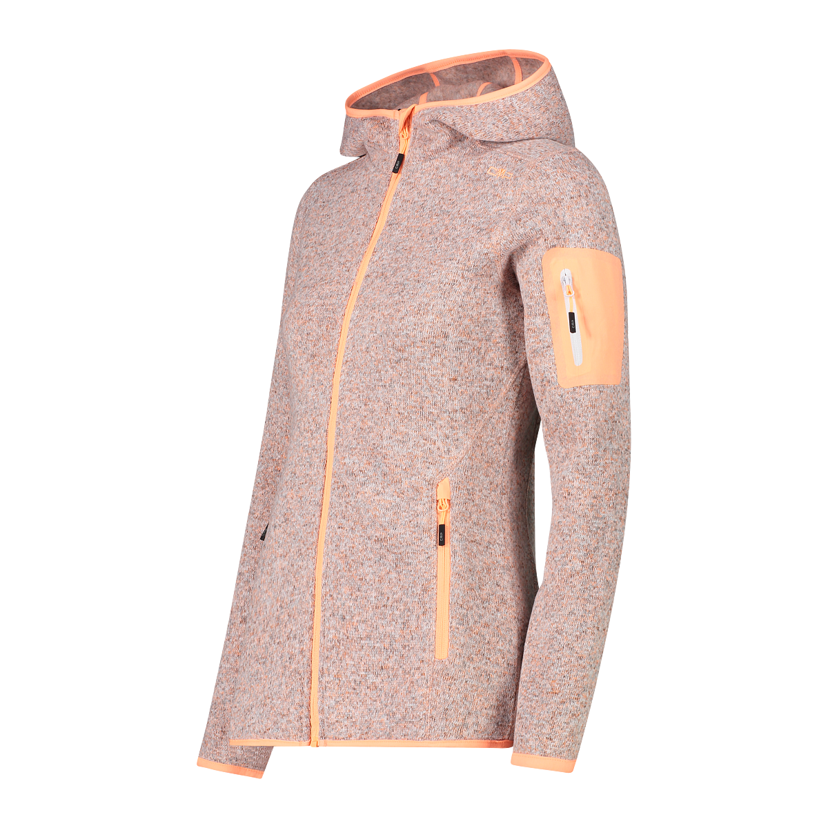 CMP Strickfleecejacke »KNITTED MELANGE HOODY WOMAN HOODY«, (1 St.), mit Kapuze, Wärmend und