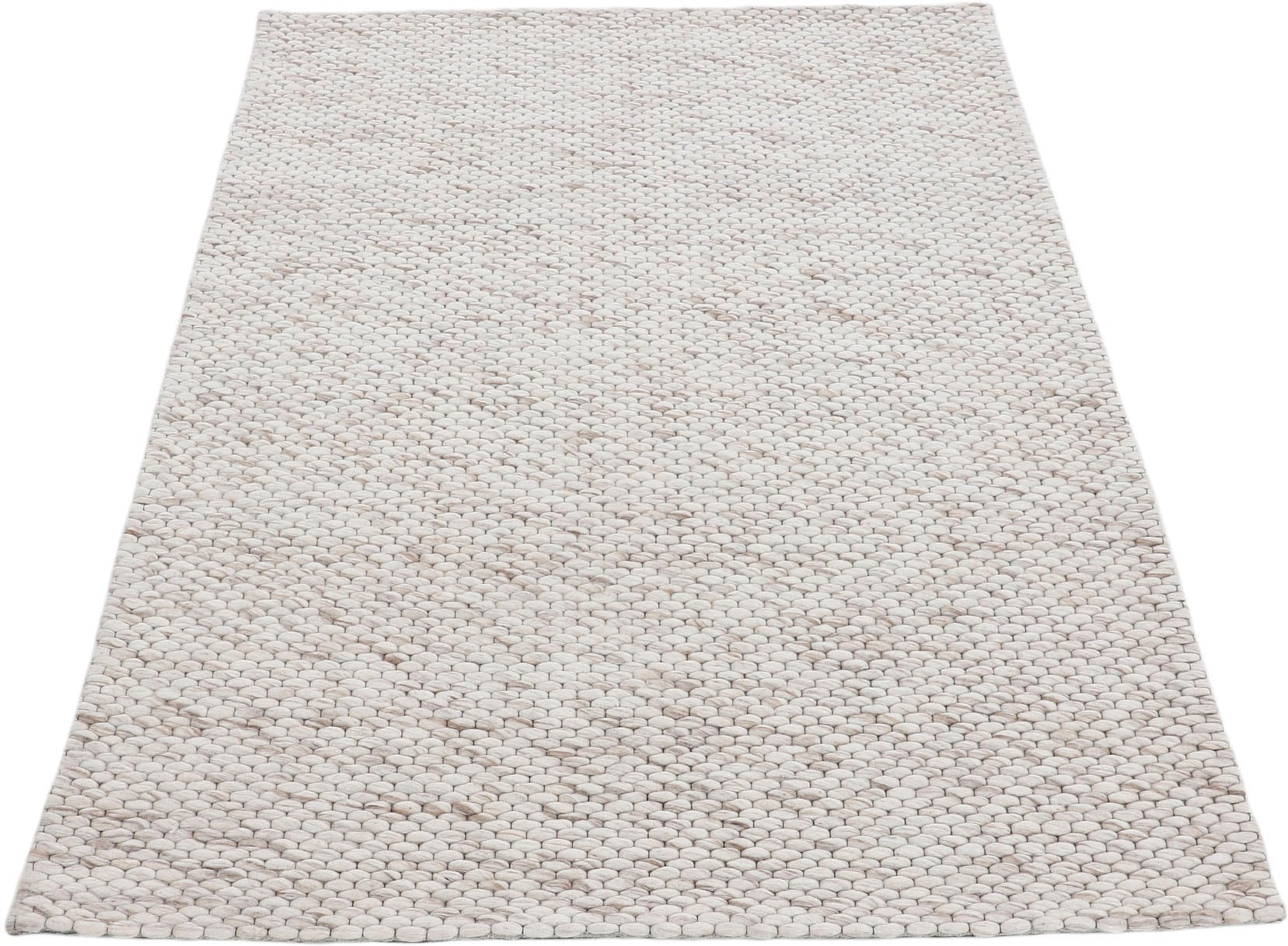 carpetfine Wollteppich »Sina«, rechteckig, Handweb Teppich, reine Wolle,  meliert, handgewebt, weich & kuschelig