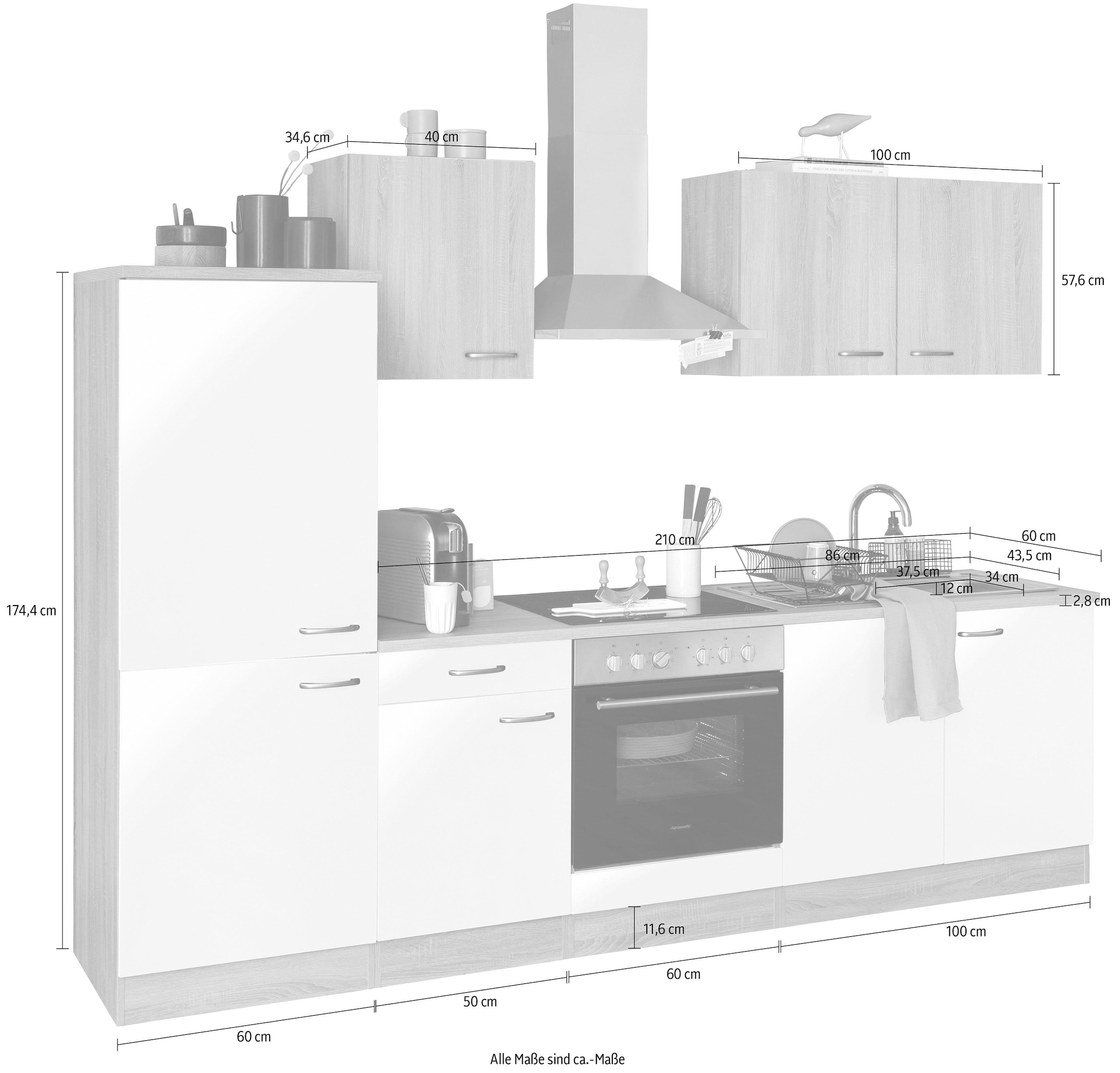 »Parare«, Küchenzeile cm OPTIFIT bestellen ohne auf Raten Breite 270 E-Geräte,