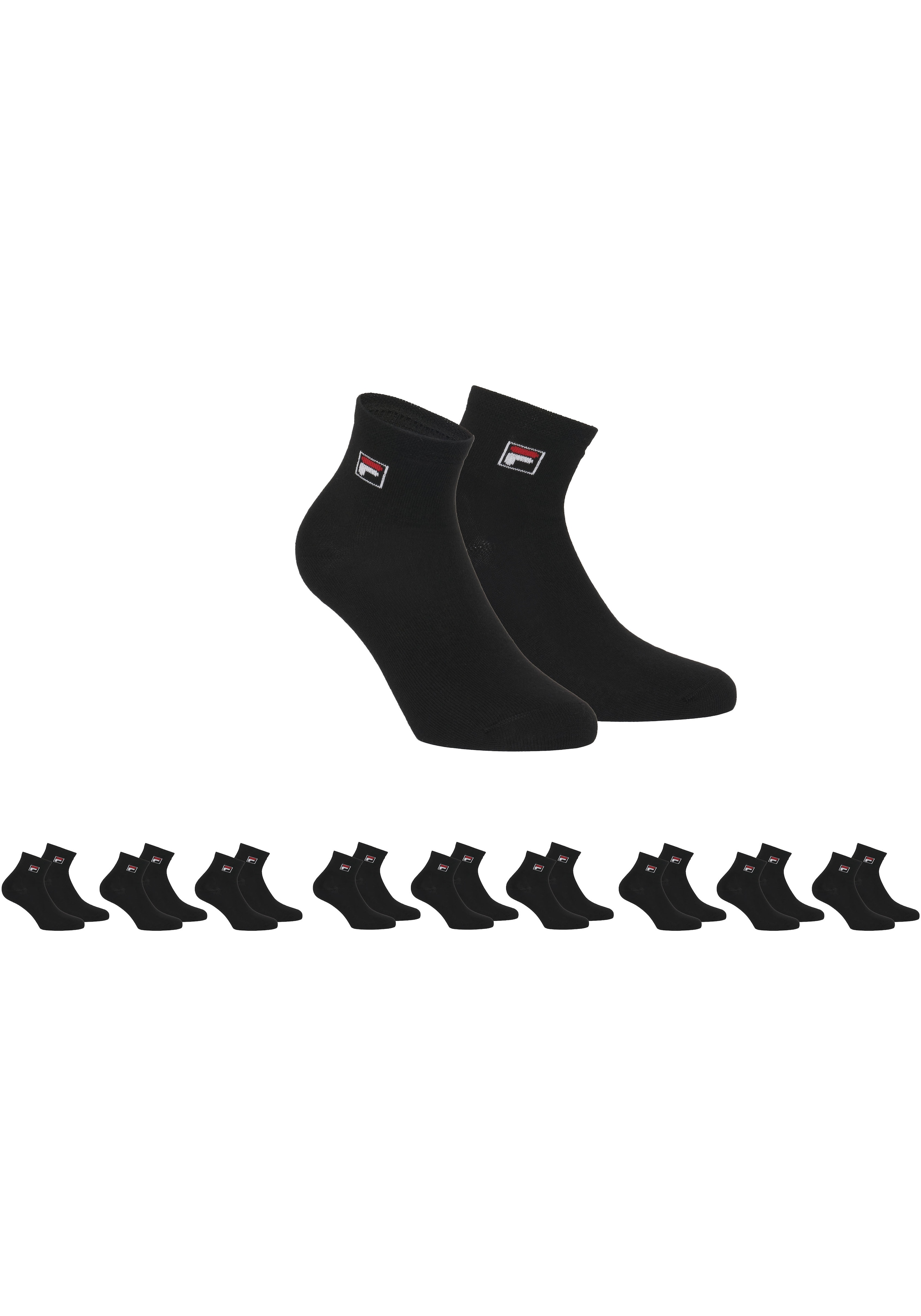Fila Kurzsocken »UNISEX QUARTER PLAIN SOCKS«, (9 Paar), mit Logo-Schriftzug