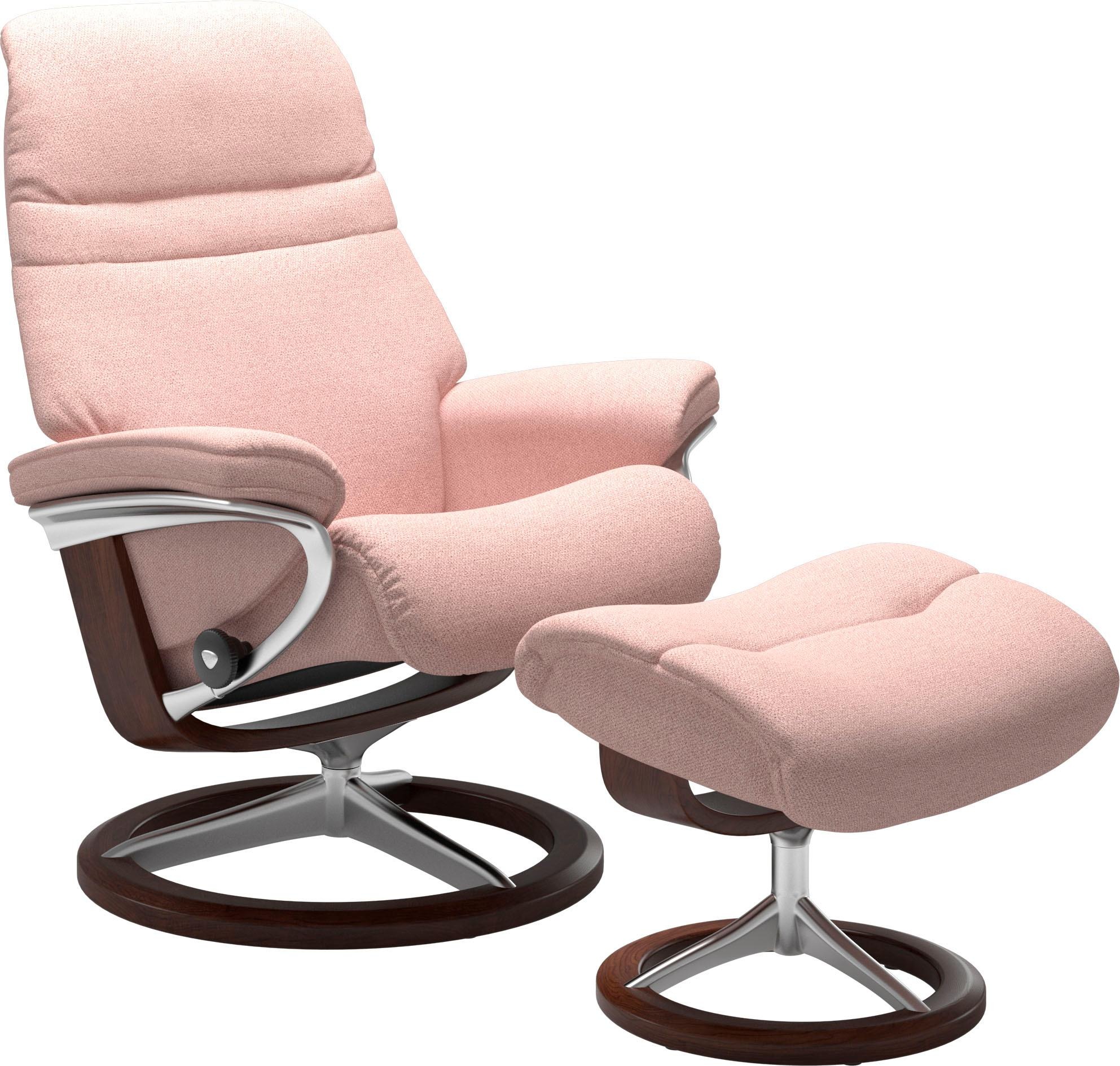 Stressless® Relaxsessel »Sunrise«, (Set, Relaxsessel mit Hocker), mit Signature Base, Größe S, Gestell Braun