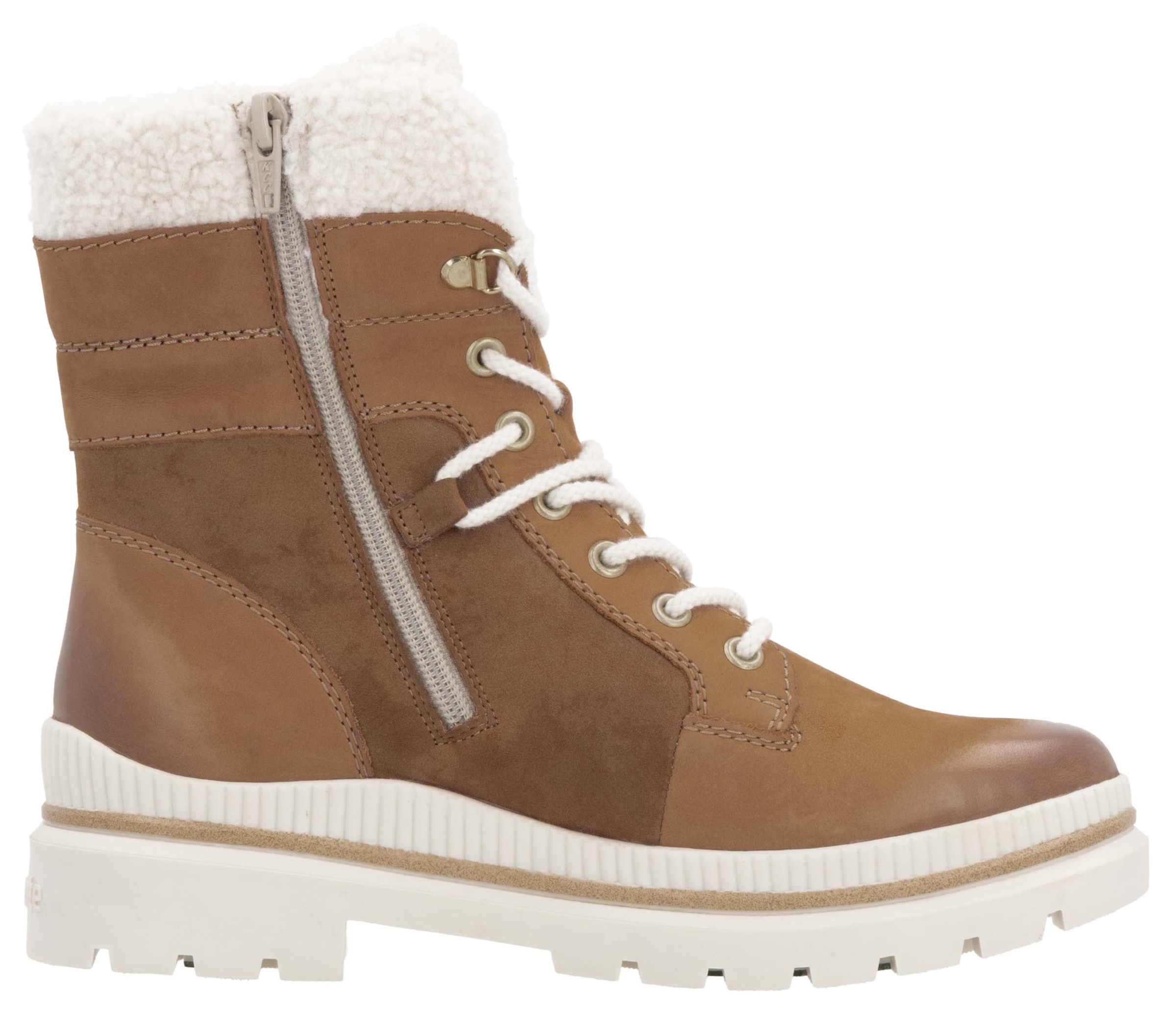 Remonte Winterboots, Blockabsatz, Schnürstiefelette, Outdoorschuh mit Teddyfutter-Besatz