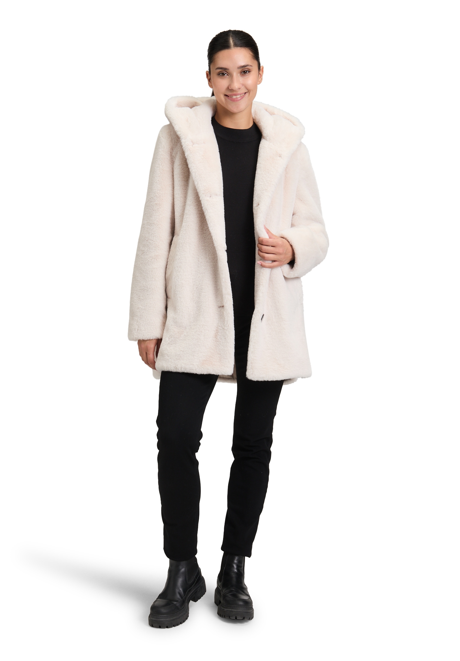 Betty Barclay Plüschjacke »Plüschjacke mit Kapuze«