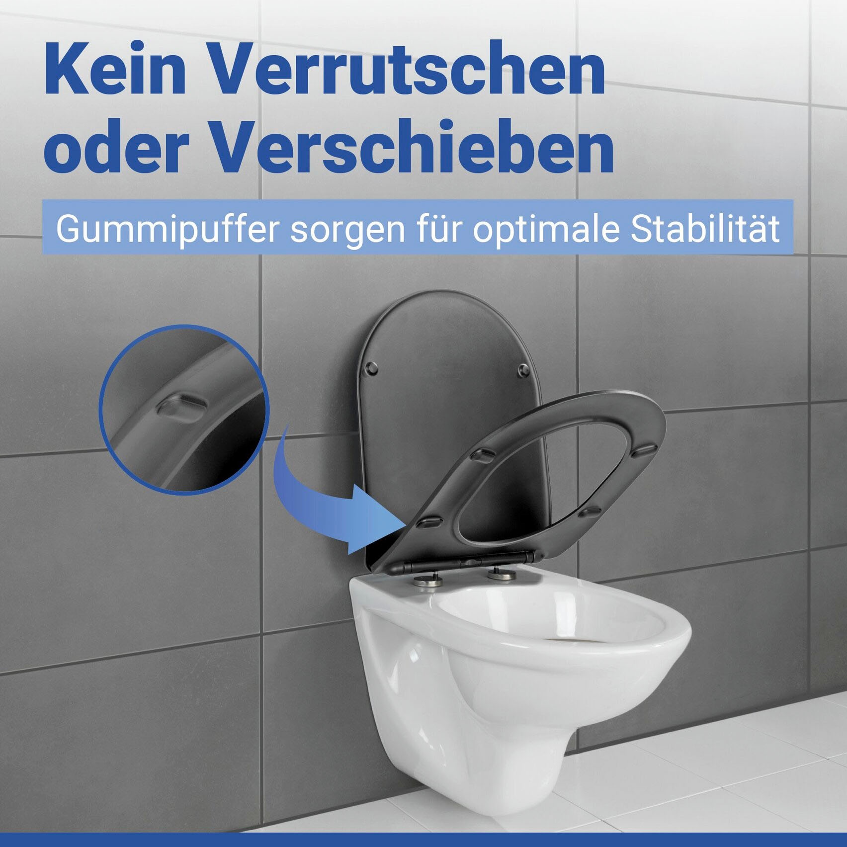 WENKO WC-Sitz »Modell Galati« Toilettensitz aus Duroplast, ultraflach, D-Form, mit Absenkautomatik