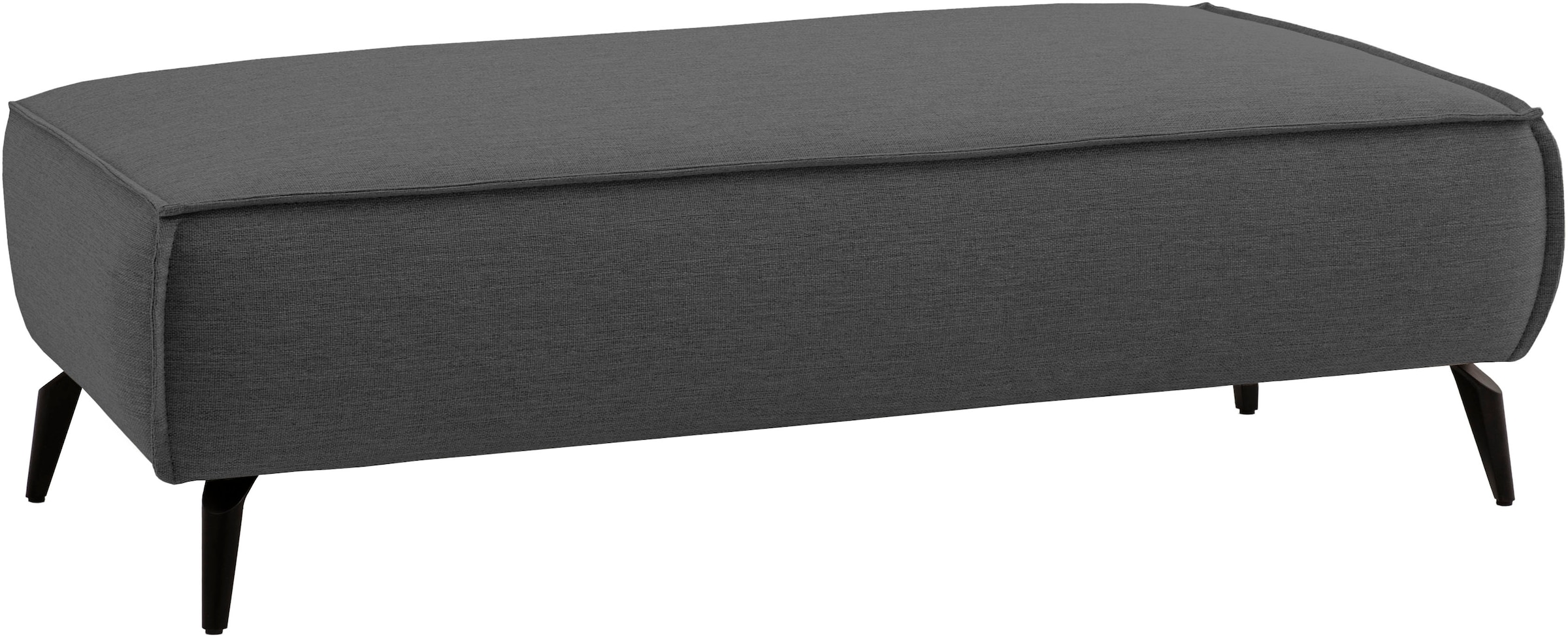 Home affaire Hocker »TVINNU, mit Kedernaht, Cord u. Flachgewebe« zur Serie TVINNU, gemütlicher Sitzkomfort, rechteckig, schwarze Füße