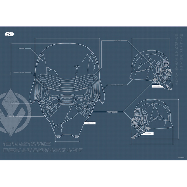 Komar Poster »Star Wars EP9 Blueprint Kylo Helmet«, Star Wars, (1 St.),  Kinderzimmer, Schlafzimmer, Wohnzimmer online kaufen | mit 3 Jahren XXL  Garantie
