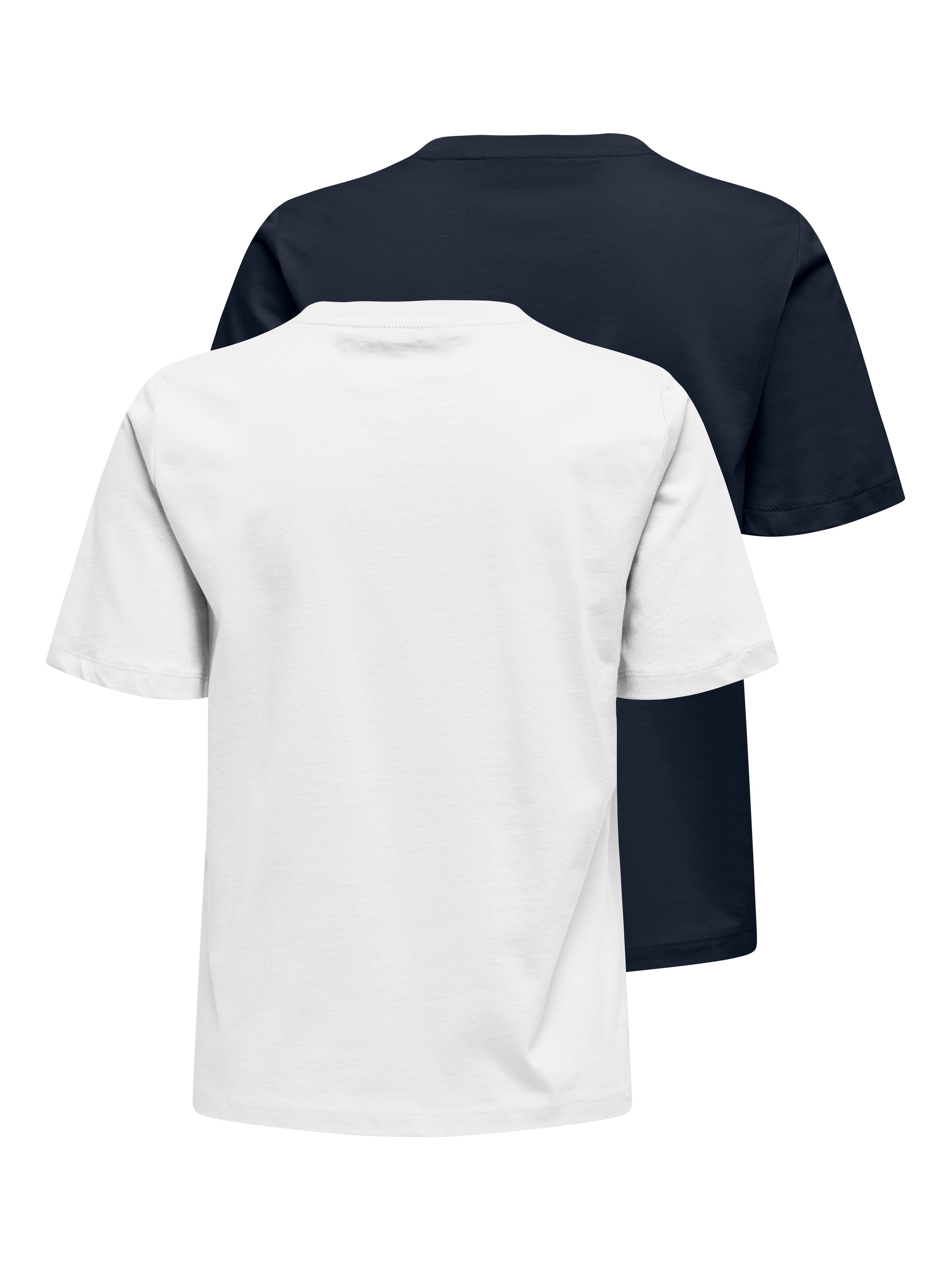 ONLY Kurzarmshirt »ONLONLY – Doppelpack T-Shirts für Alltag und Freizeit«, (Packung, 2 tlg.), regular fit, Jersey, Baumwolle, Rundhals, unifarben