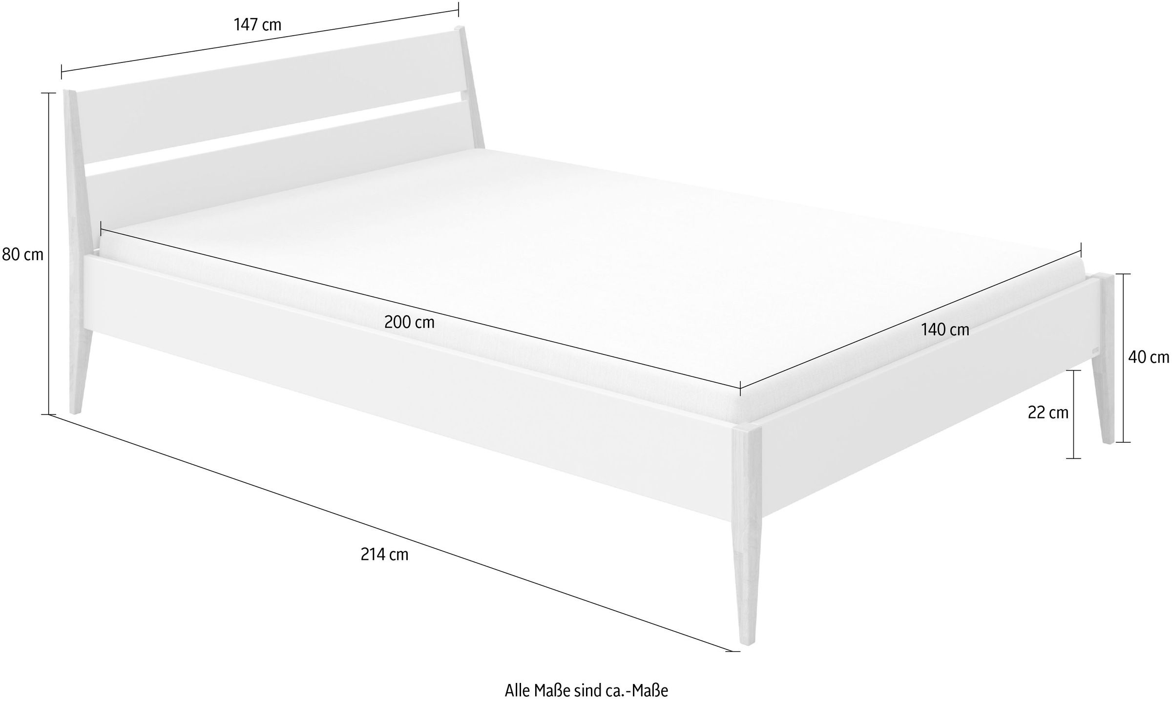 PAIDI Kinderbett »STIENE in verschiedenen Größen und Farben« 90/120/140x200cm - Beige, Grau, Eiche massiv,  Jugendbett mit Massivholz, pflegeleicht, langlebig, Jugendliege