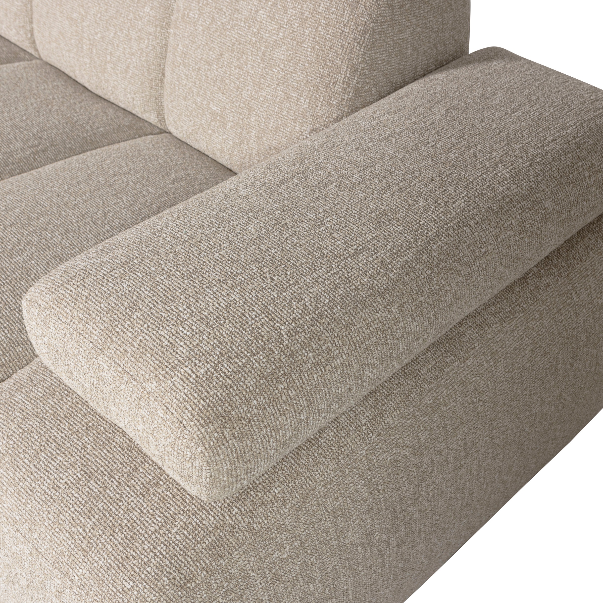 WOOOD Chaiselongue »Mojo Bouclé-Bezug mit verstellbarer Armlehne, H 74 x B 284 x T 160 cm« Tragkraft 360 kg, Maximale Verschleißfestigkeit, Pfleiglicht