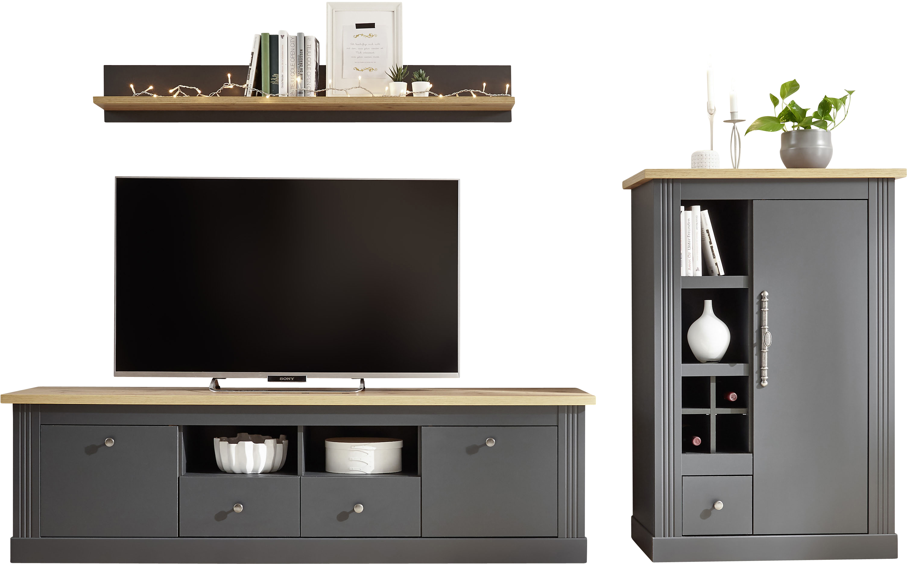 Wohnwand »Westminster«, (Set, 3 St.), im romantischen Landhausstil