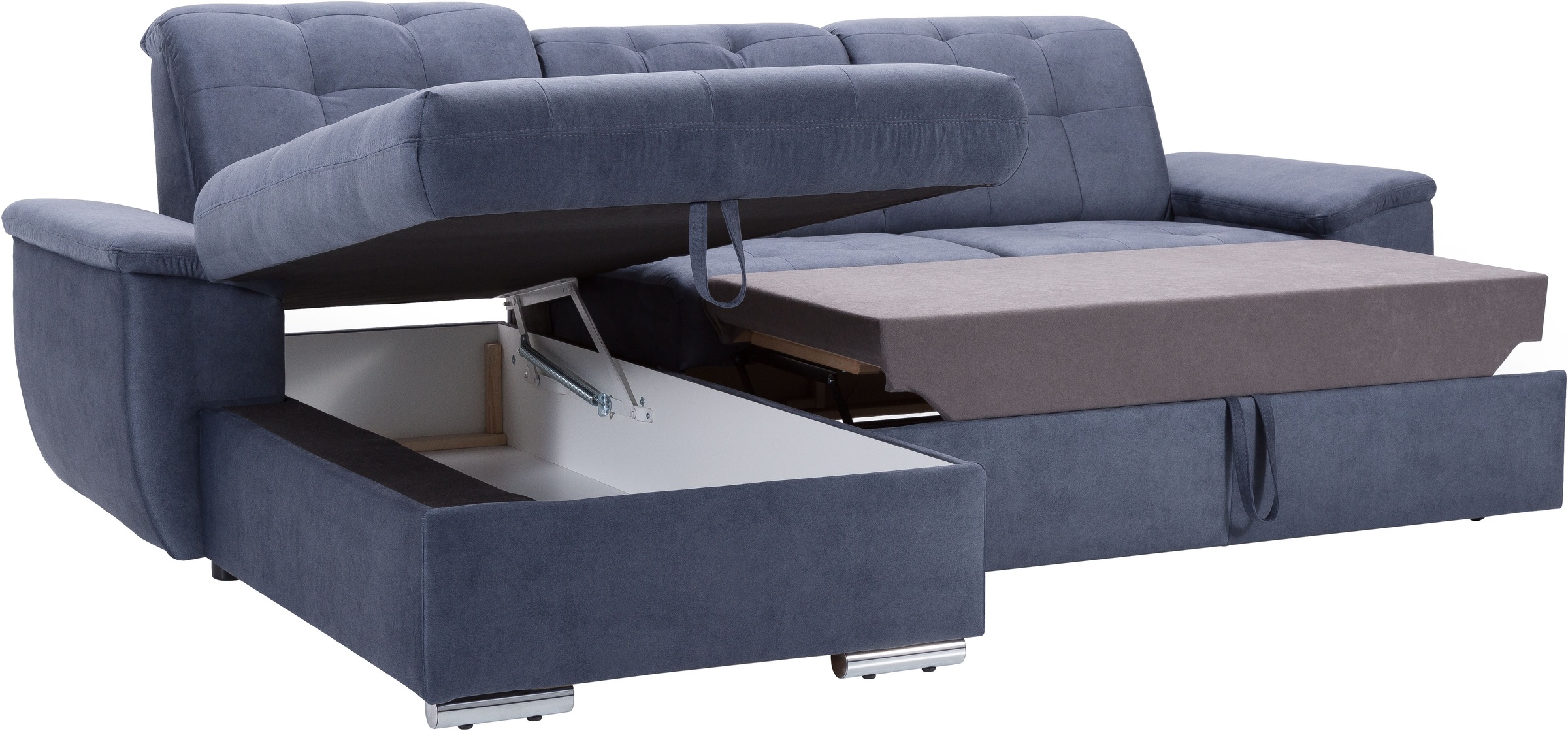 exxpo - sofa fashion Ecksofa »Derby Inkl. Kopfteilverstellung, wahlw. Bett & Bettkasten, L-Form«, EXTRA an Komfort zum Relaxen, Entspannen und Wohlfühlen