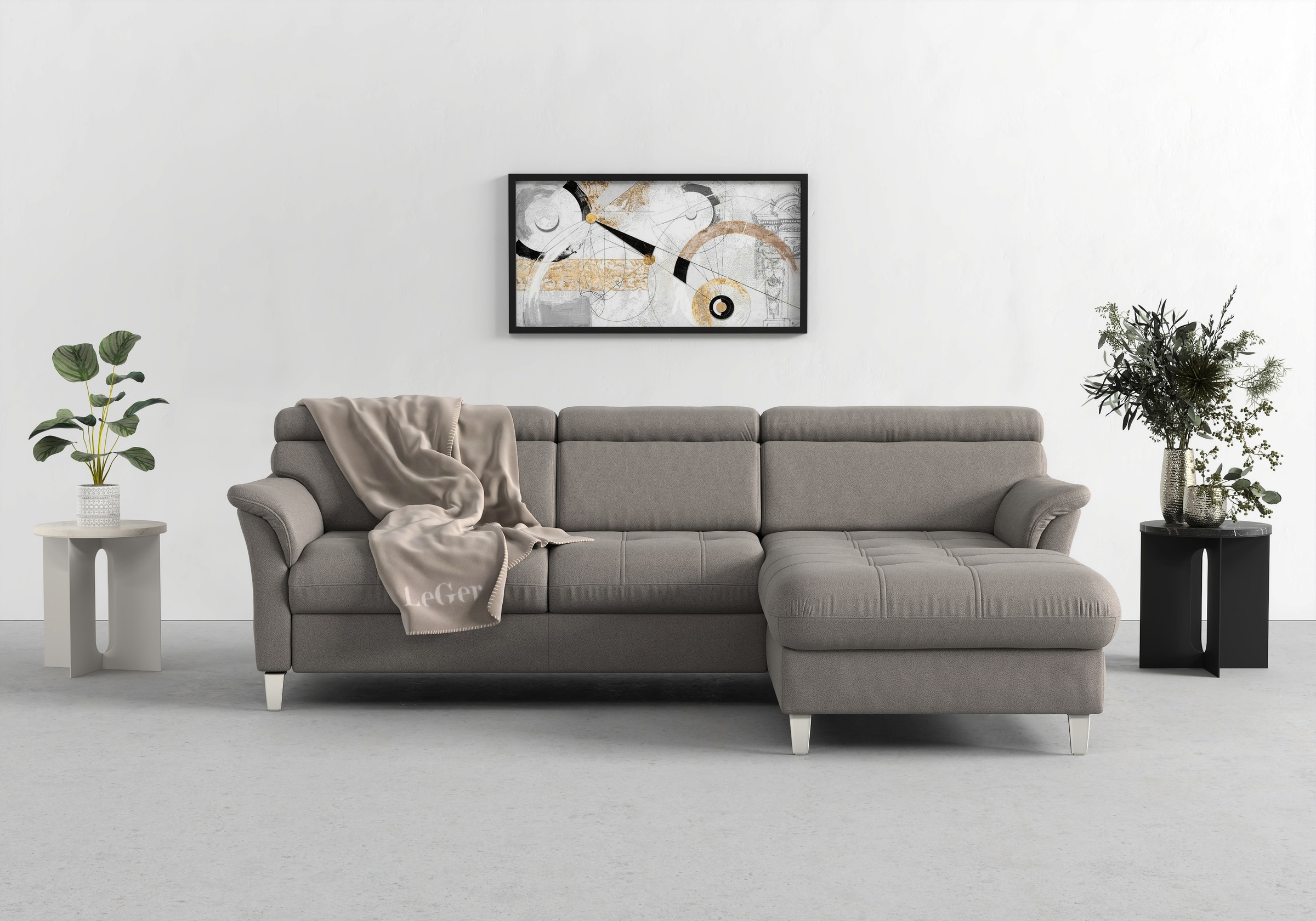 sit&more Ecksofa »Marano L-Form«, inklusive Kopfteilverstellung, wahlweise mit Bettfunktion, Bettkasten