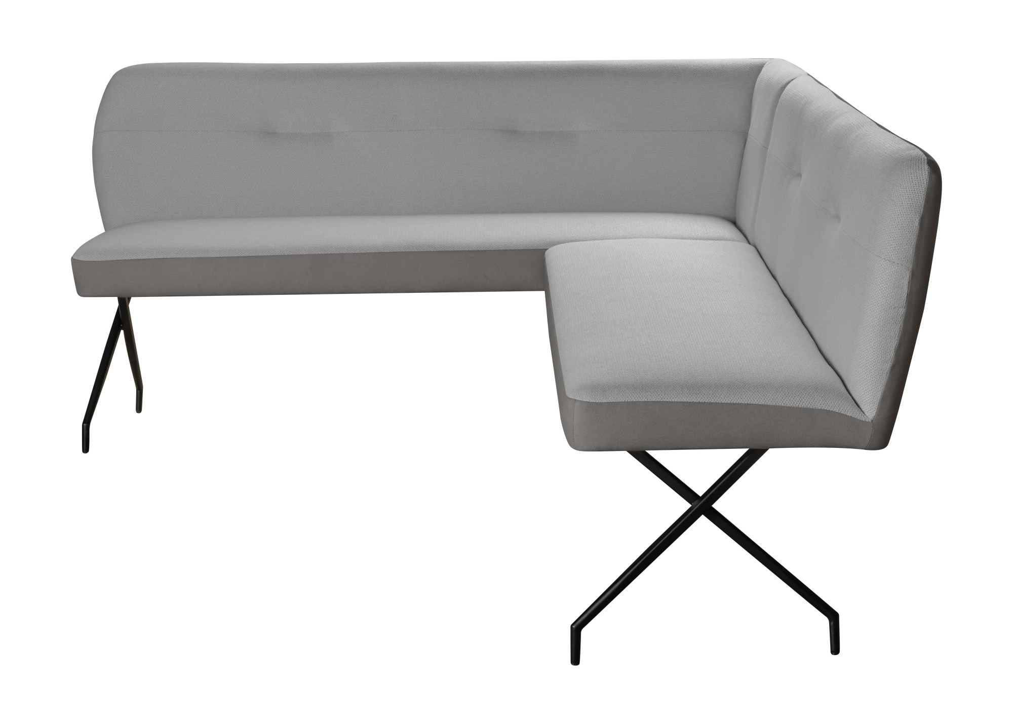 OTTO home Eckbank »Bruna Esszimmerbank, Bank, Küchenbank, Polsterbank« Mattschwarzes Metallgestell, 2-Stoff-Design, Wellenfederung im Sitz