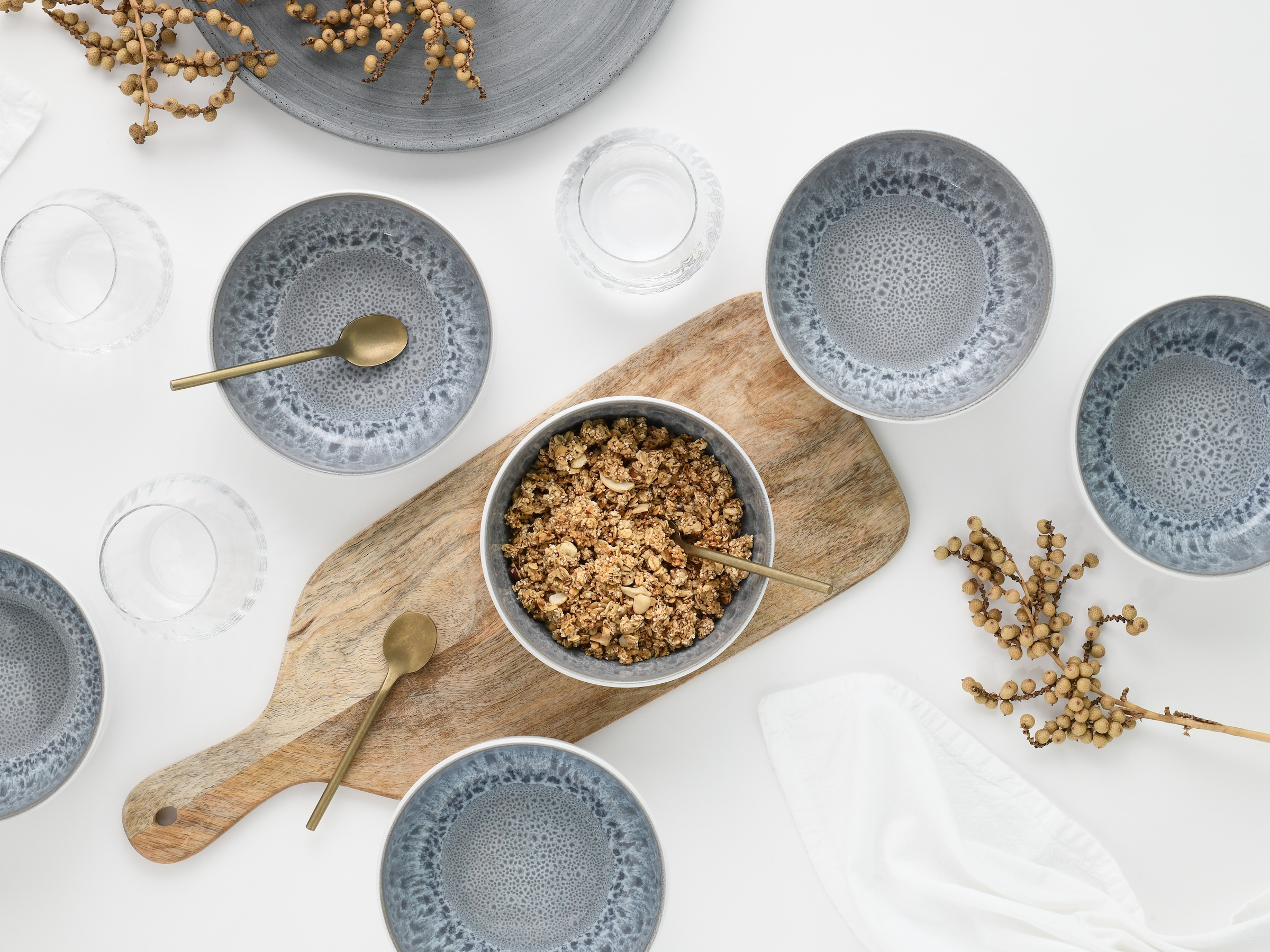 OTTO home Müslischale »modernes Schüssel-Set Lykk, Geschirr-Set, Bowl« 6 Stk. aus Steinzeug hohe Haltbarkeit, spülmaschinen- & mikrowellengeeignet, Reaktivglasur