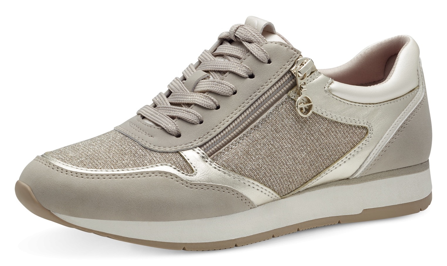 Tamaris Plateausneaker, Freizeitschuh, Halbschuh, Schnürschuh mit dezenten Metallic-Details