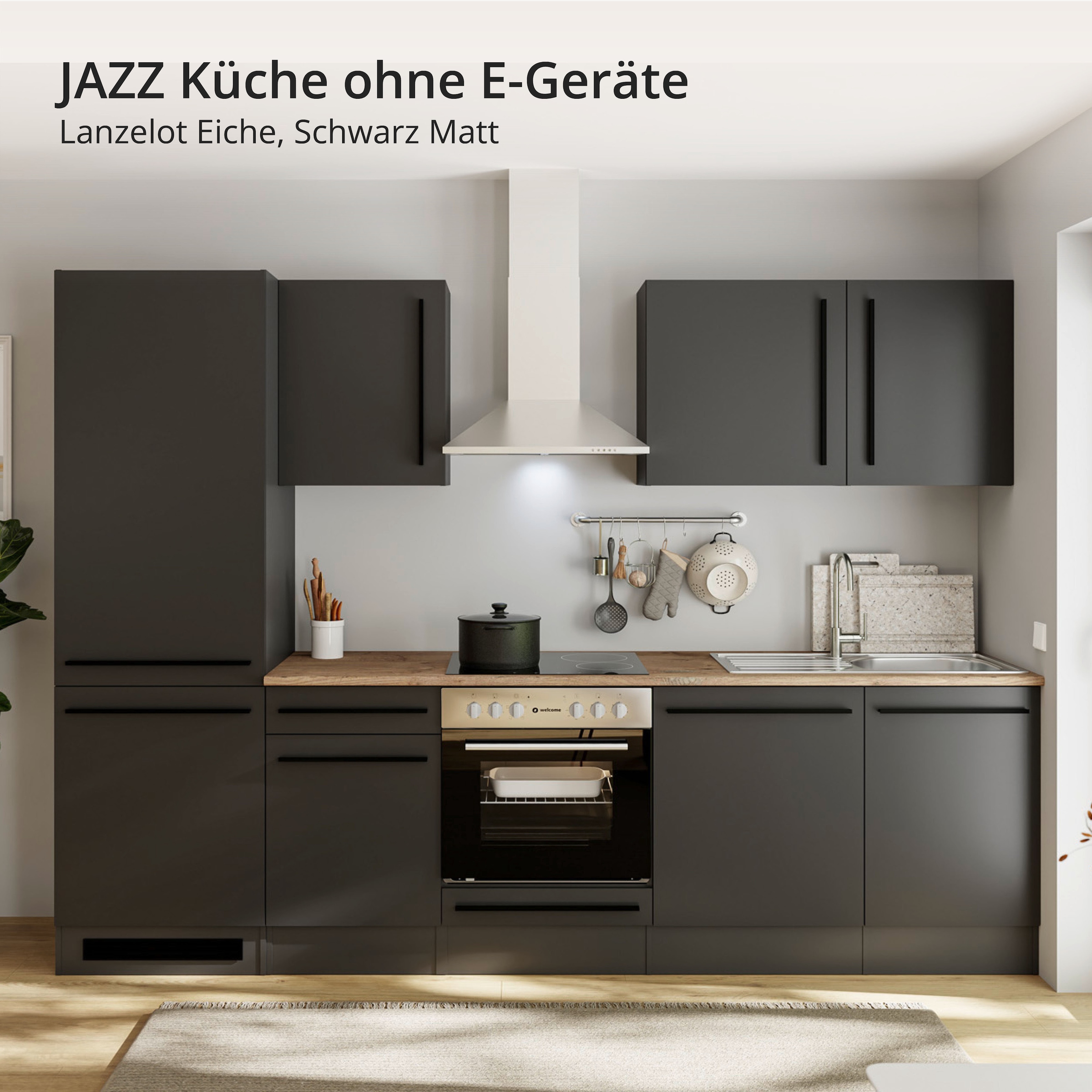 BASIC by Balculina Küchenzeile »Jazz« Breite 280 cm, wahlweise mit E-Geräten