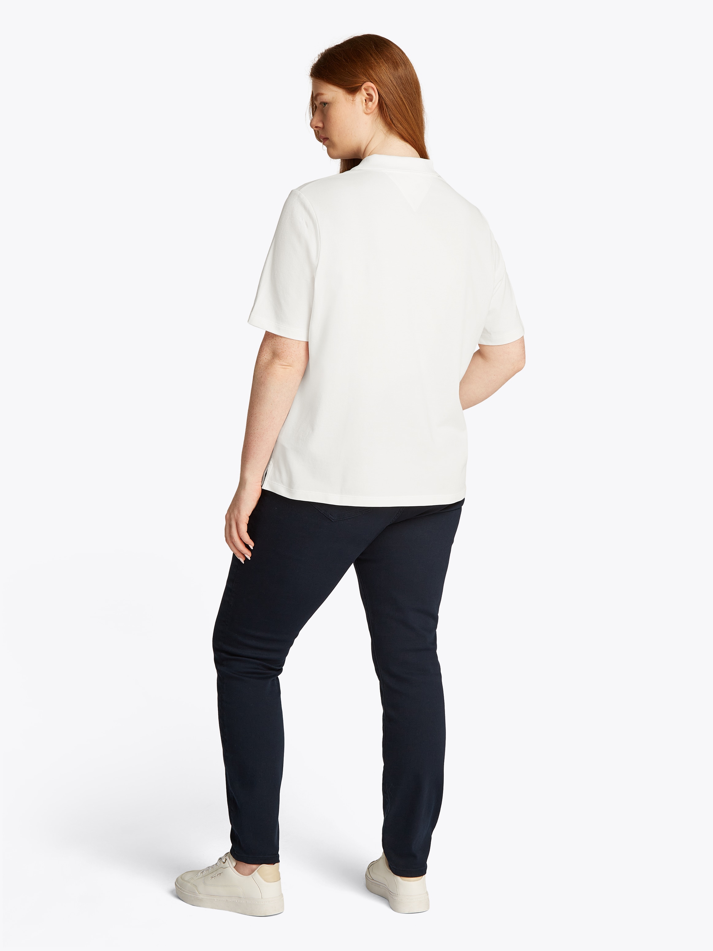 Tommy Hilfiger Curve Poloshirt »CRV 1985 REG PIQUE POLO SS« in großen Größen, Piqué-Qualität