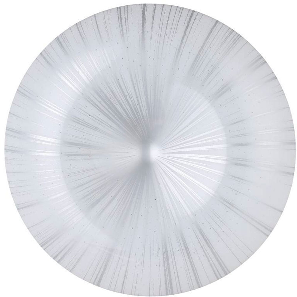 EGLO Deckenleuchte »NIEVES Deckenlampe, Kristalleffekt, weiß, silber, Kunststoff, Metall«, Leuchtmittel LED-Modul | LED fest integriert, Wohnzimmerlampe, Schlafzimmer, Küche, Flur, zeitloses Design, 31x6cm