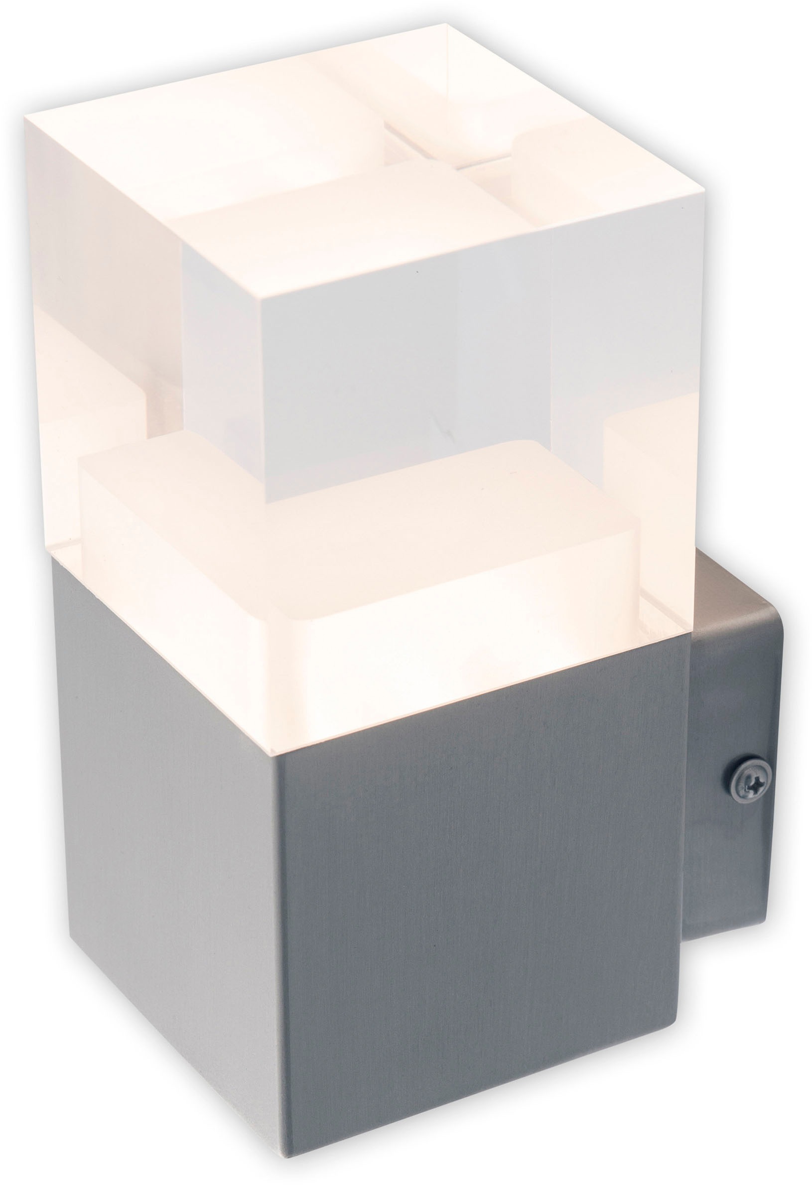 näve LED Außen-Wandleuchte »Leah«, 1 flammig, Edelstahl/Kunststoff in metall blank/opal incl. 15x LED warmweiß IP44
