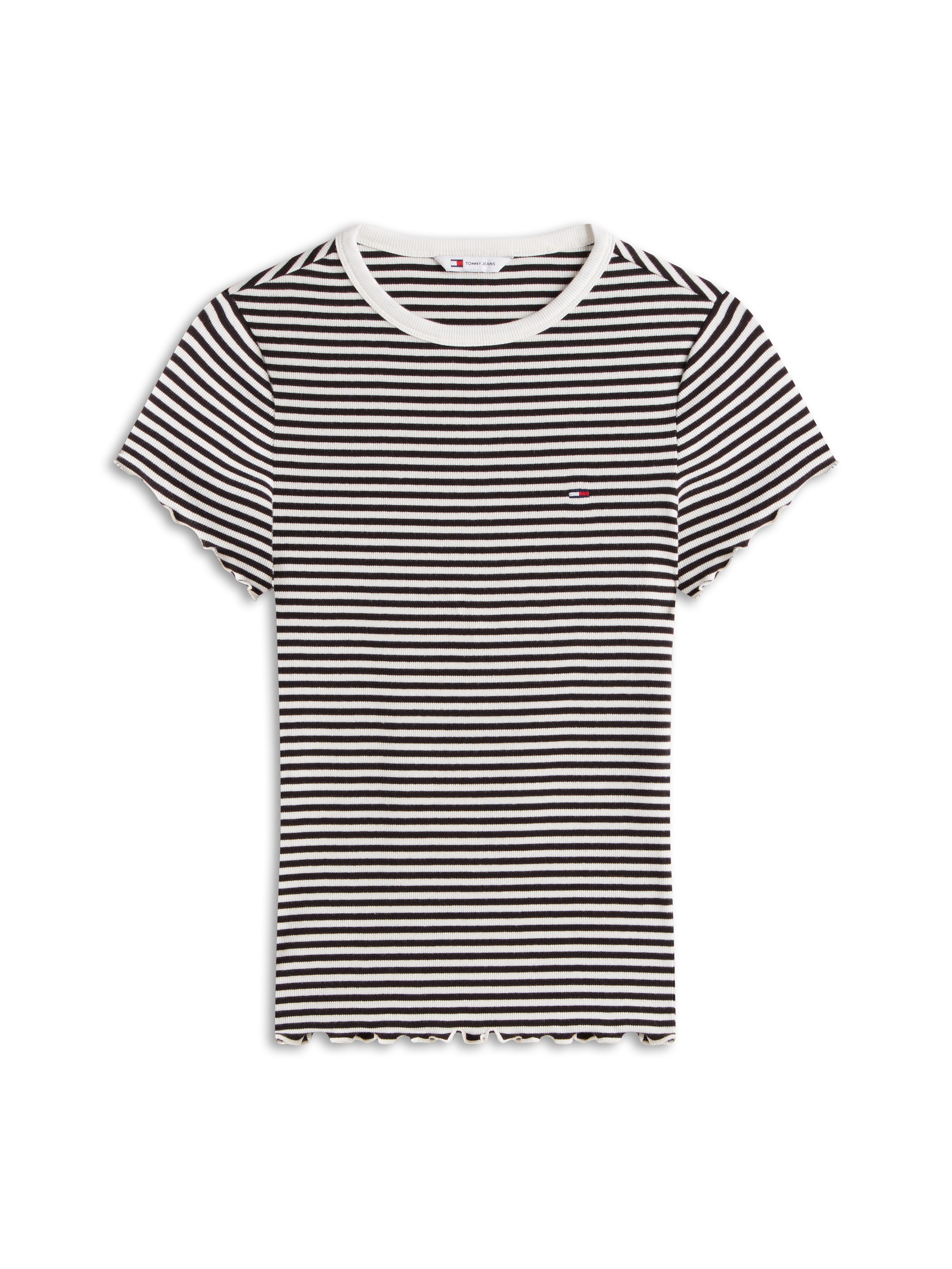 Tommy Jeans T-Shirt »TJW SLIM LETTUCE EDGE RIB SS« mit gerippter Struktur