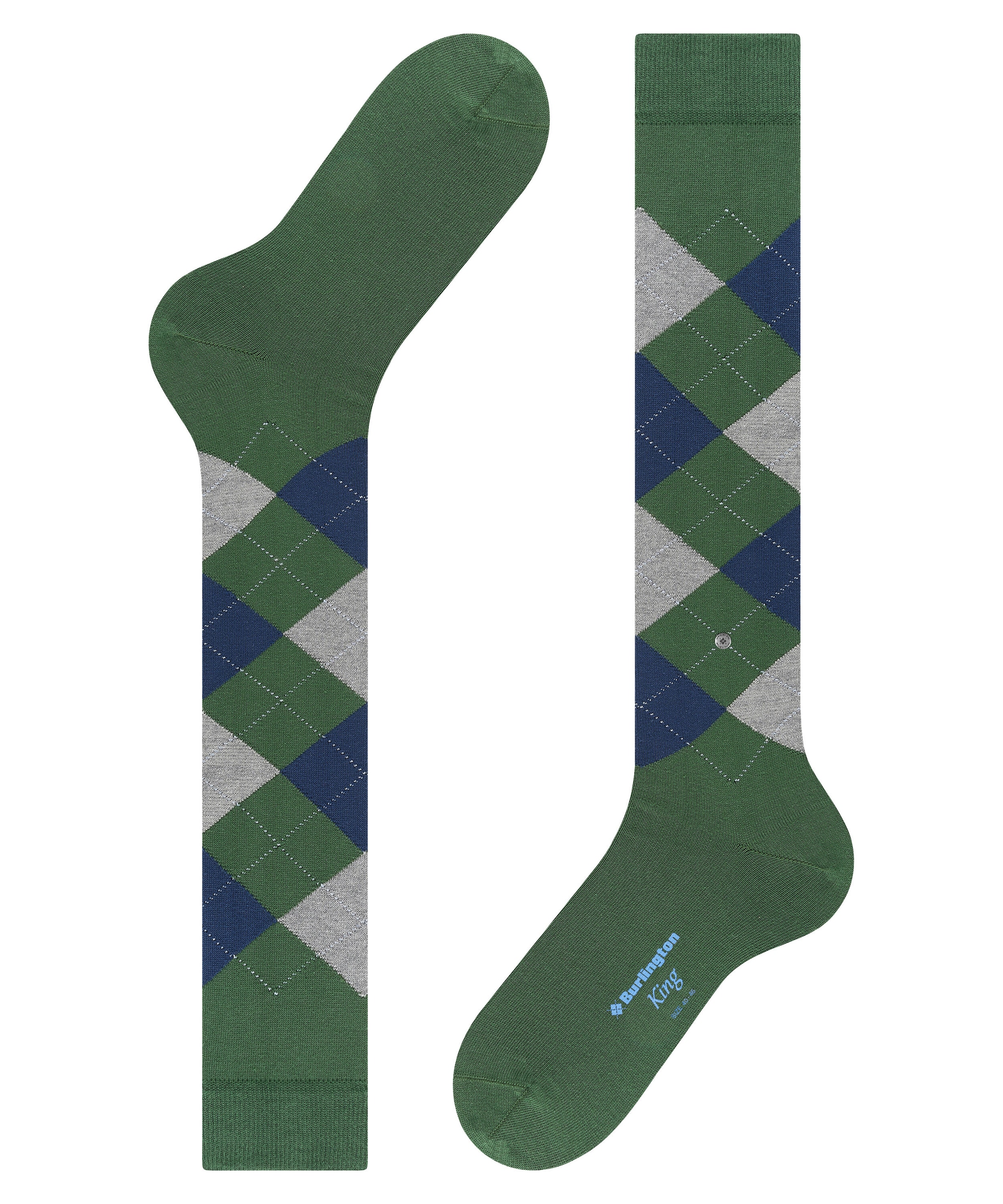 Burlington Kniestrümpfe »King« Einheitsgröße 40-46, Argyle-Muster, gekämmte Baumwolle