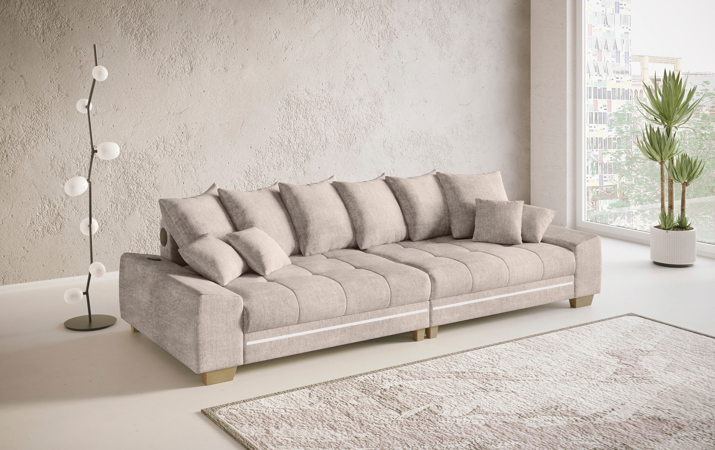 Mr. Couch Big-Sofa »Nikita II«, mit RGB-LED, Bluetooth-Soundsystem, Kaltschaum
