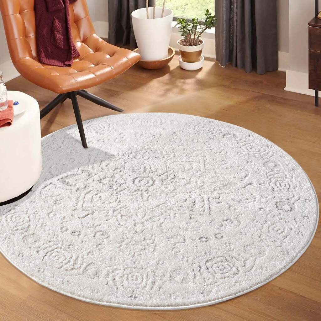 Carpet City Teppich »LOUNGE 0638« rund 15 mm Höhe Kurzflor-Teppich Modern, Hoch-Tief-Struktur, Wohnzimmer, Schlafzimmer