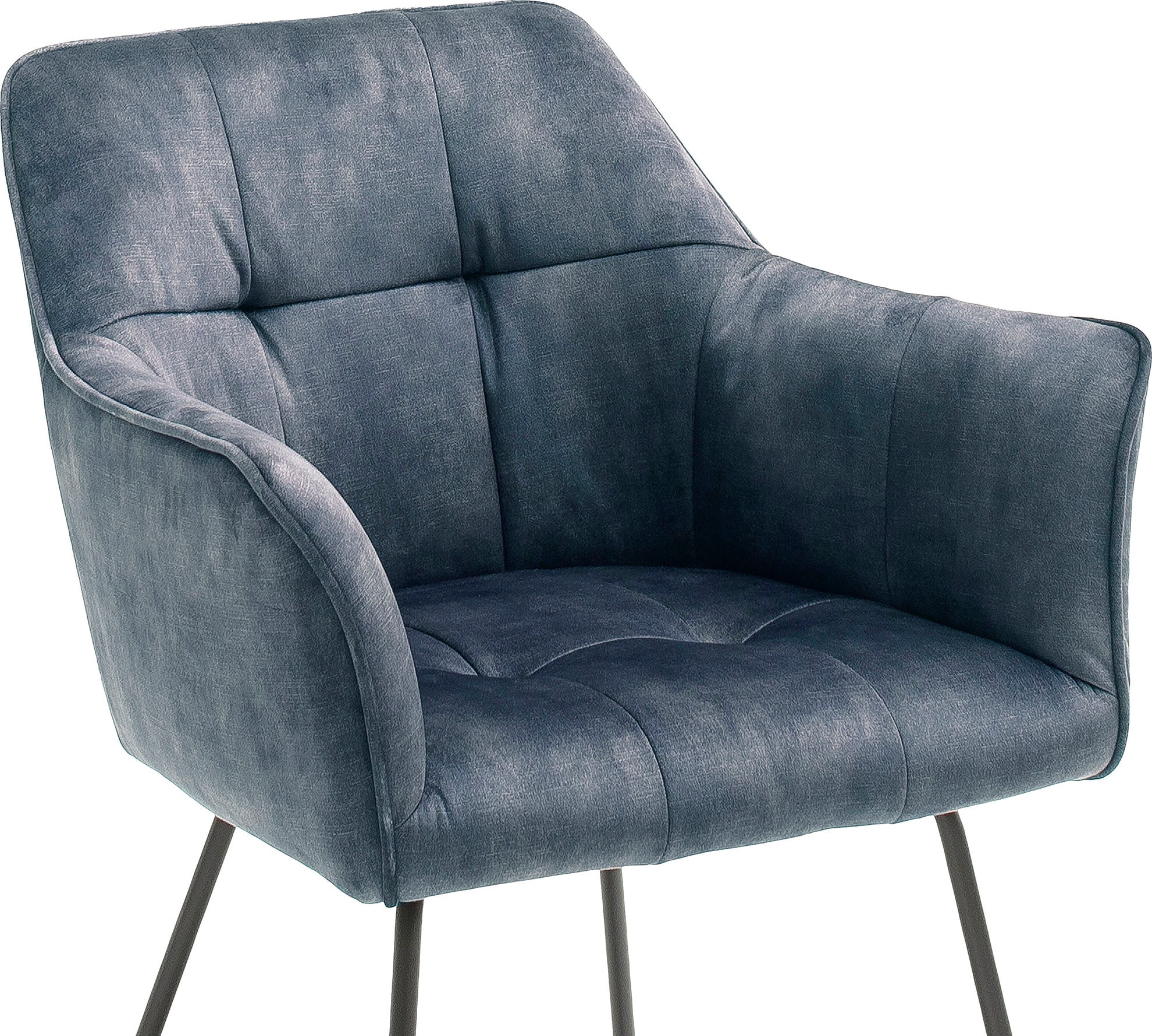 MCA furniture Esszimmerstuhl »Panama«, belastbar auf Rechnung bestellen 2 Vintage Stuhl St., Set, Vintage, mit Keder, Kg bis Veloursoptik 120