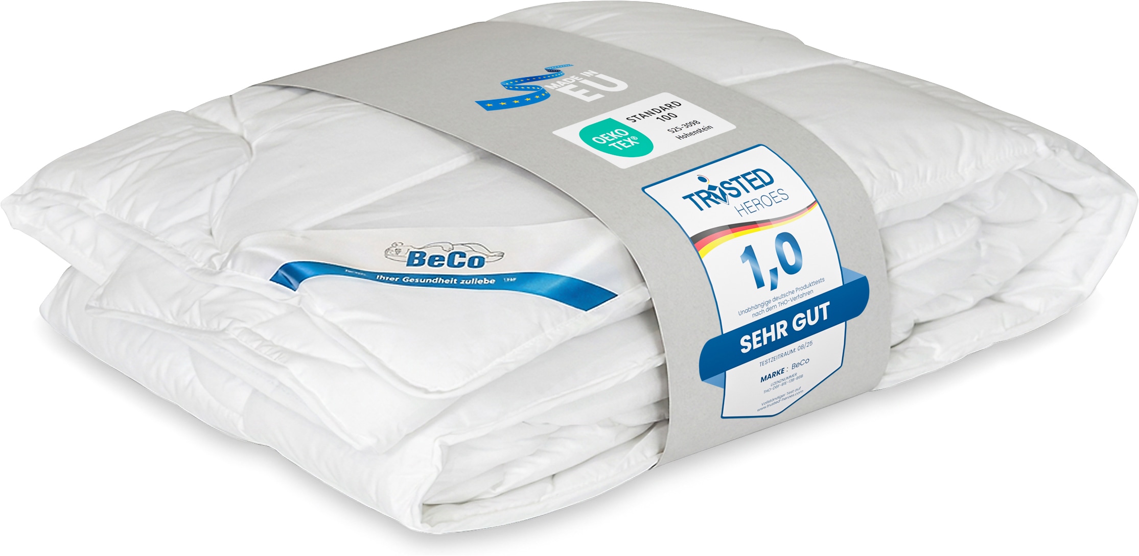 Beco Microfaserbettdecke "BeCo Greenfirst, Bettdecke 135x200 und weitere Größen" normal Füllung Klimafaser 1 Stk. tlg. Bettdecke "normal" getestet von Trusted Heroes mit einer Note von 1,0
