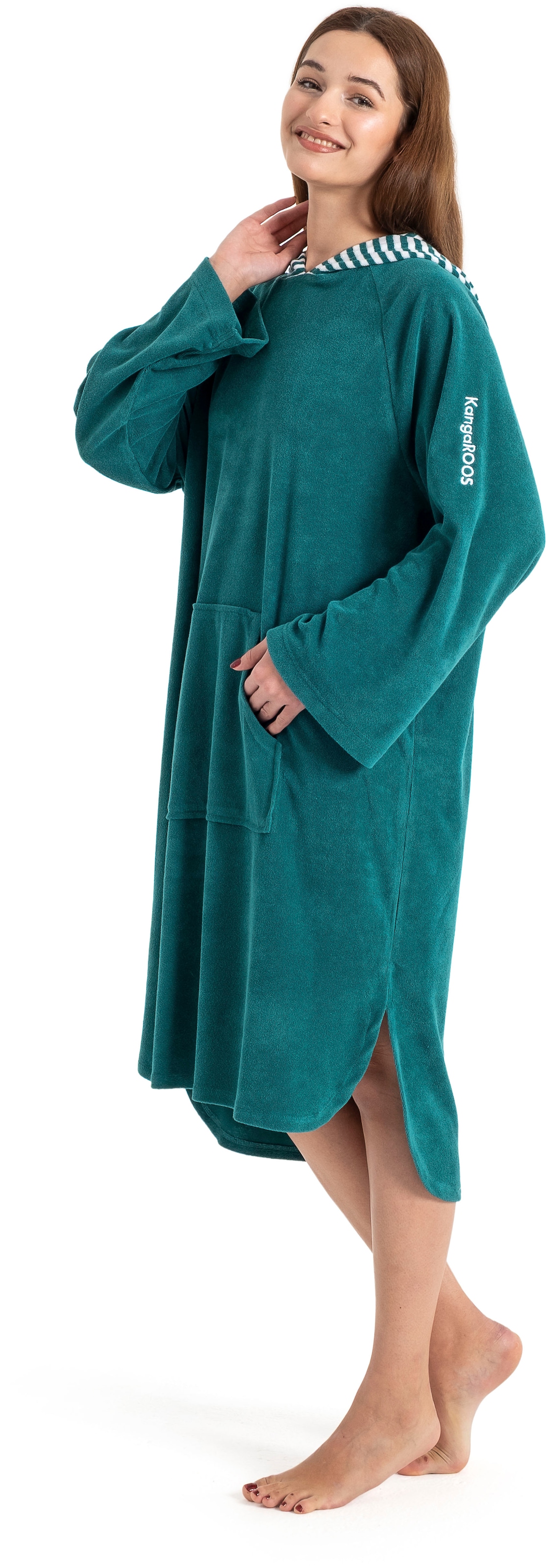 KangaROOS Badeponcho »Dalia Surfponcho, ideal für Sauna, Spa & im Urlaub« 1 Stk. weich, Uni-Farben mit Streifen, leicht, Unisex, für Damen und Herren