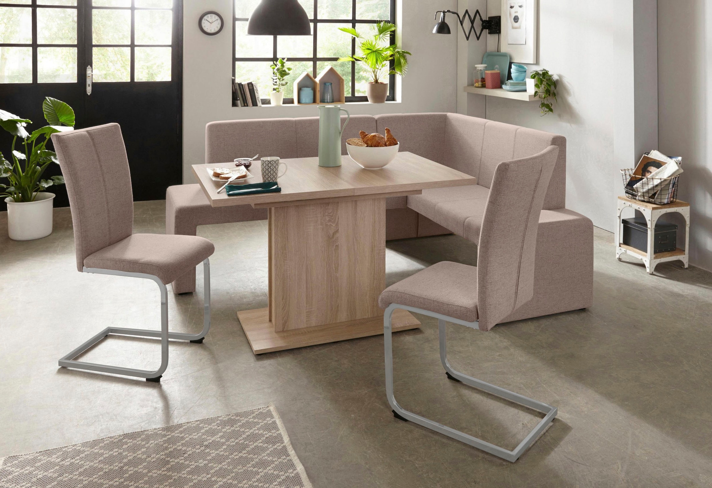 Home affaire Freischwinger »Alex«, (Set), 2 St., Webstoff, Stuhl belastbar bis 120 Kg, Gestell im Chrom-Look