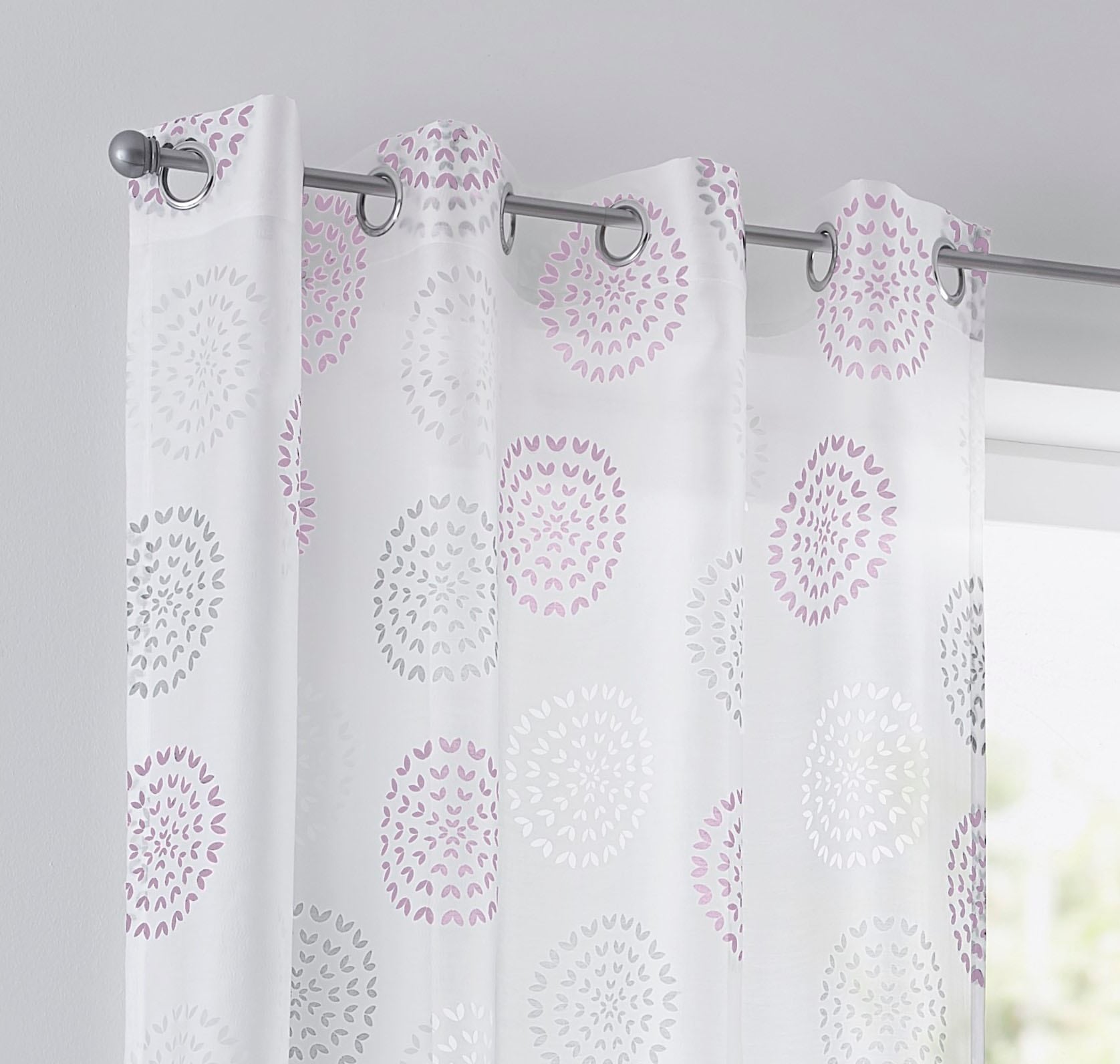 Kutti Vorhang »Bella«, (1 St.), Gardine, halbtransparent, Ausbrenner, bedruckt, Baumwolle-Polyester