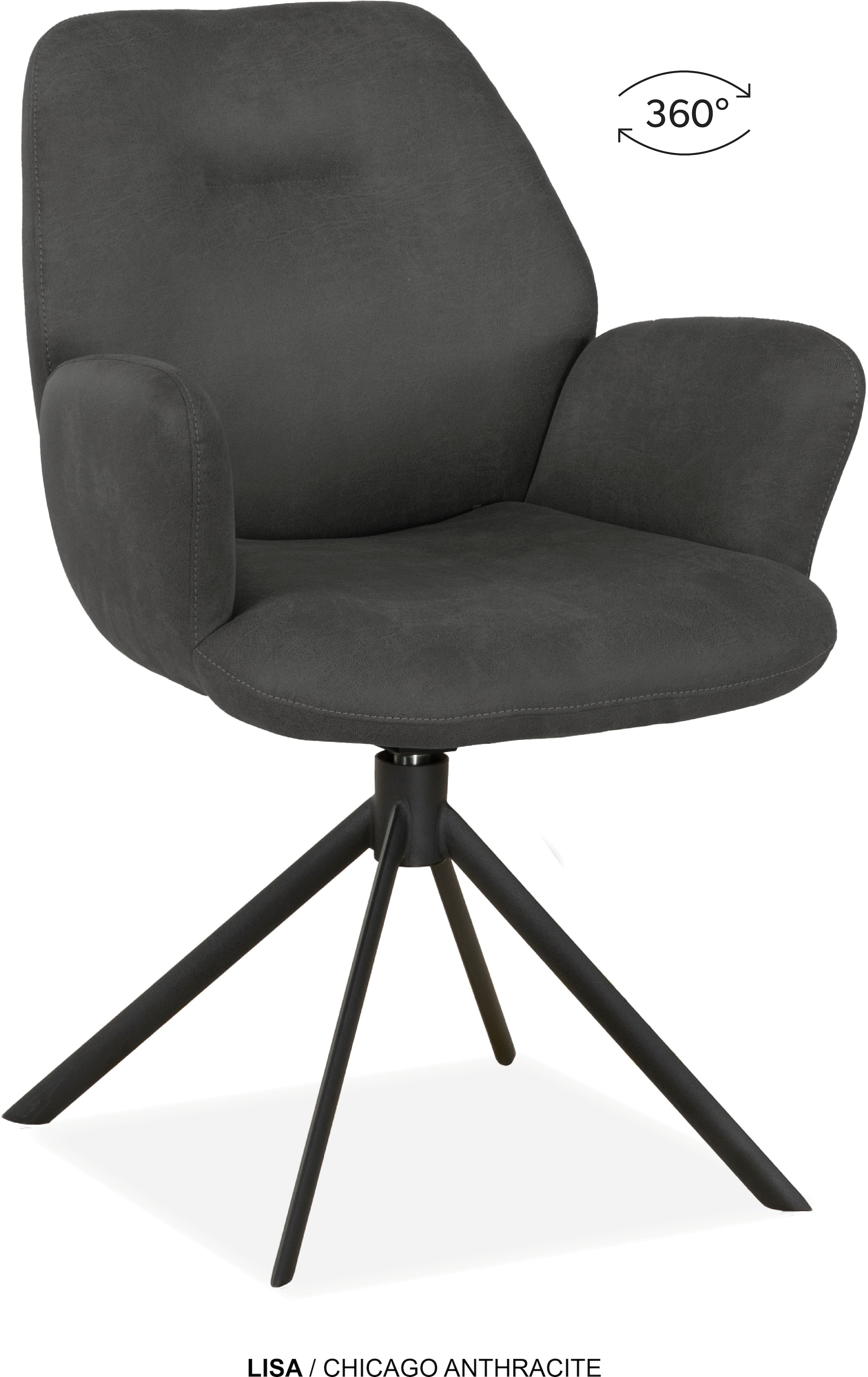 OMG Design Esszimmerstuhl »Lisa« (Set) 1 Stk.Drehstuhl mit auto-return, Armlehnenstuhl