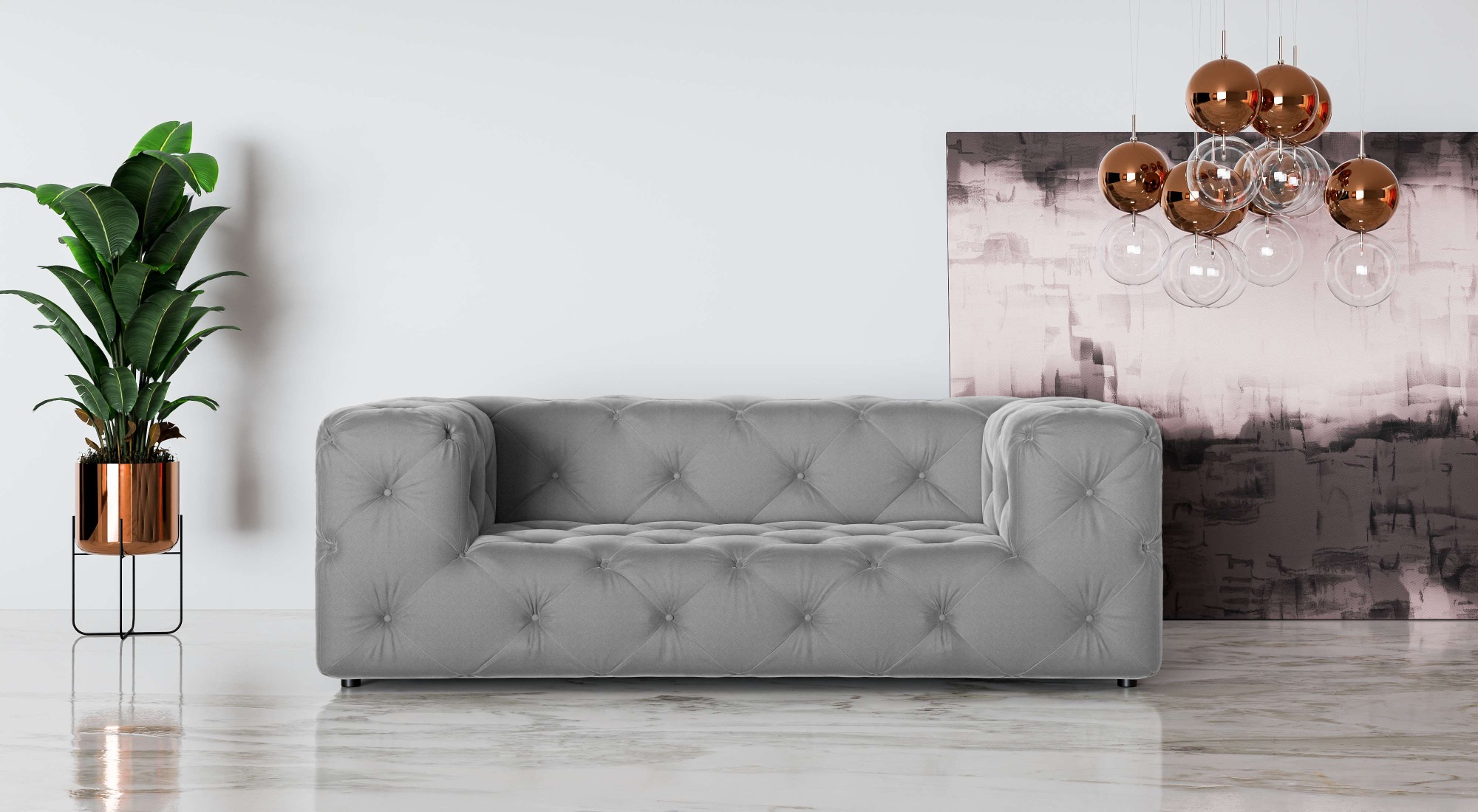 Places of Style 2-Sitzer »FOLLINA«, 2-Sitzer Sofa mit klassischer Chesterfield-Knopfheftung