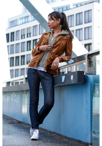 Lederjacke »Adelyn«, mit Kapuze