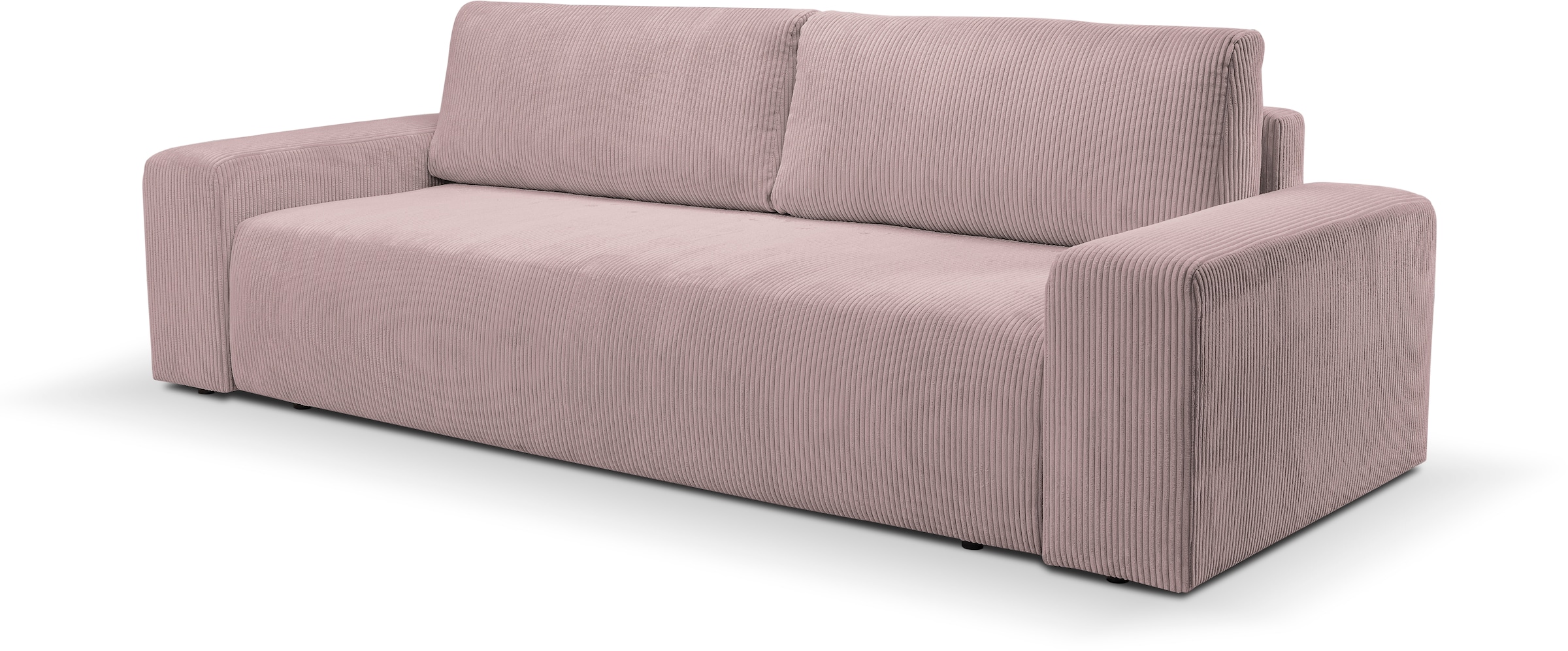 Schlafsofa »Hugo«, Design 2-Sitzer Sofa in Cord mit Schlaffunktion & Bettkasten