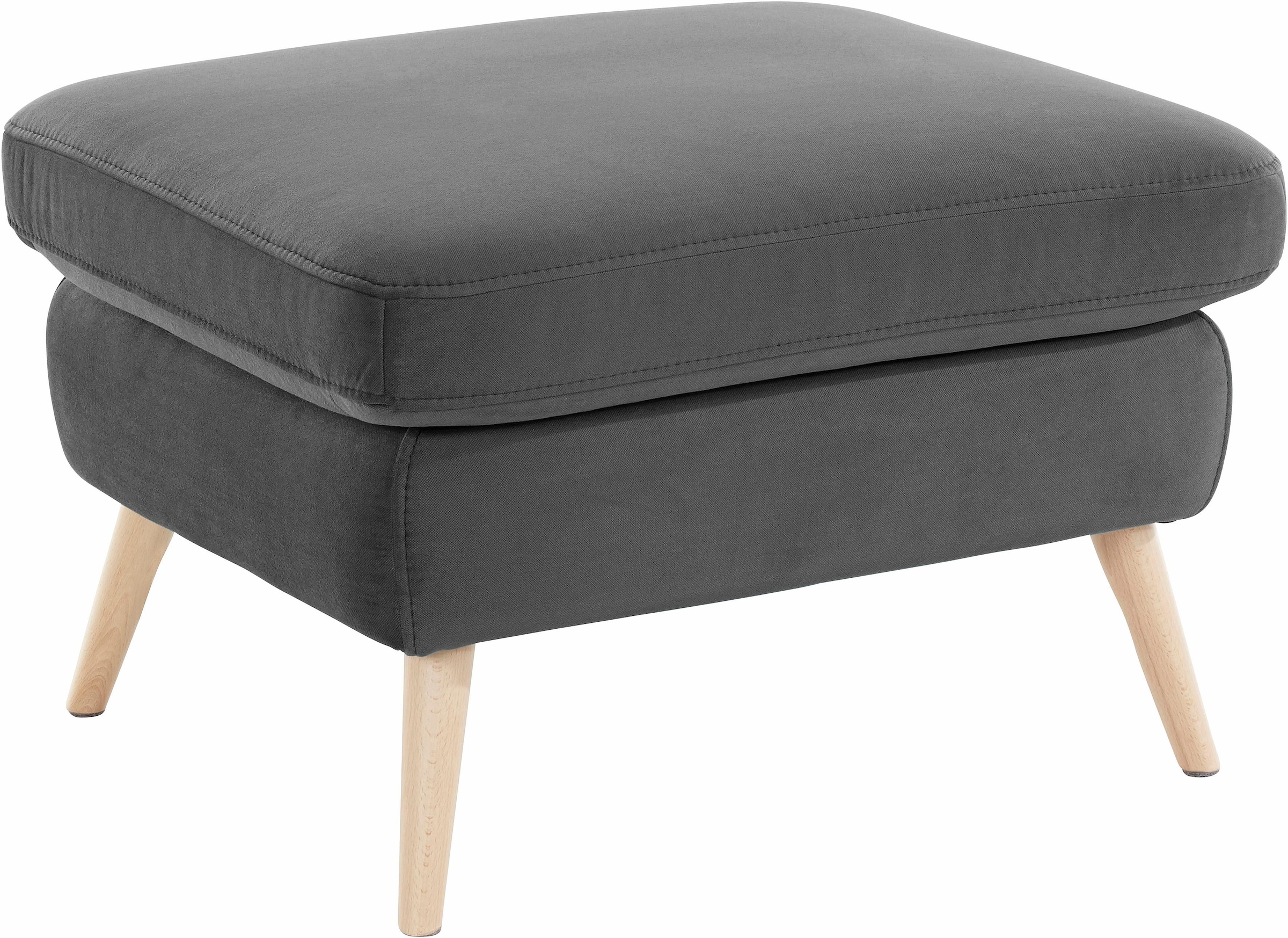 exxpo - sofa fashion Hocker »Scandi bequem und elegant mit hohem Holzfuß«, bequem und elegant mit hohem Holzfuß