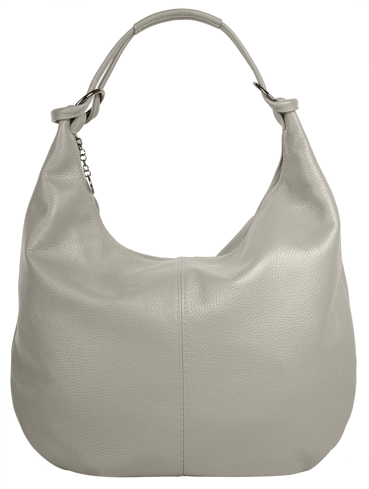 Cluty, Damen, Shopper echt Leder, Made in Italy, grau, grau, Höhe 33 cm x Breite 35 cm x Tiefe 7 cm