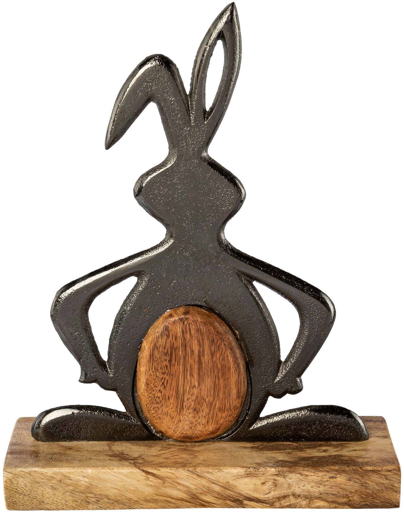 Creativ home Osterhase »JUSTIN«, Osterdeko aus Holz und Aluminium