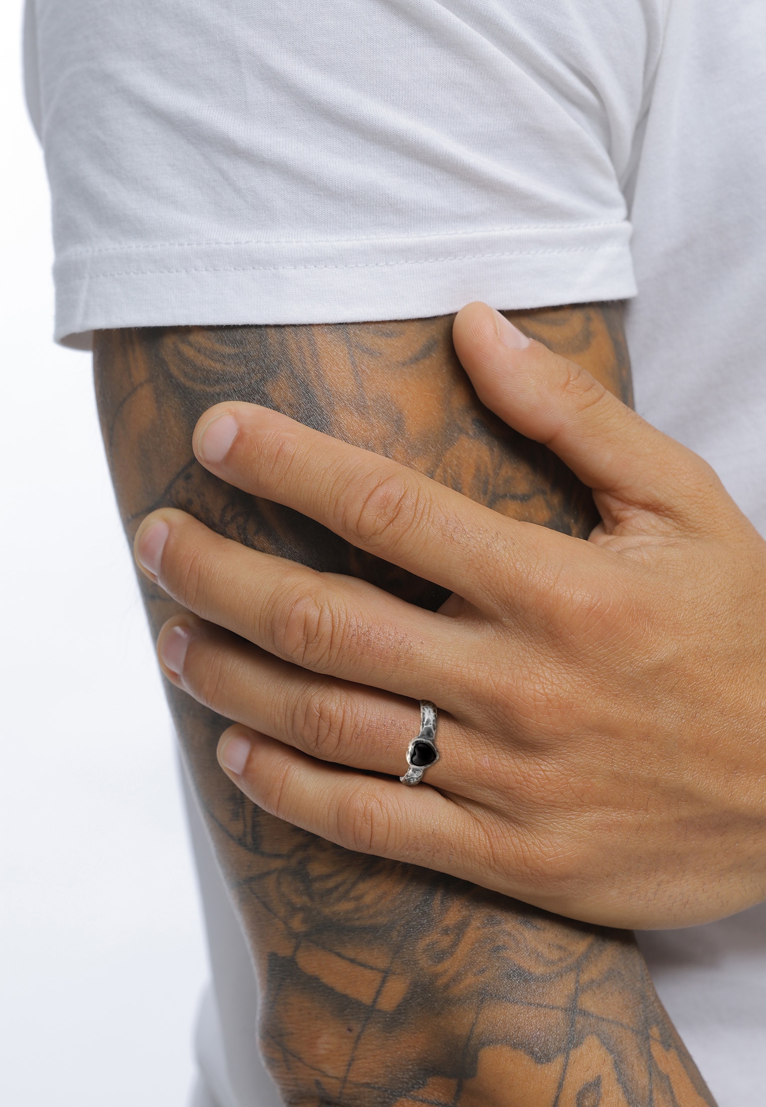 HAZE & GLORY Silberring »Ring Herz Onyx Schwarz 925 Sterling Silber«